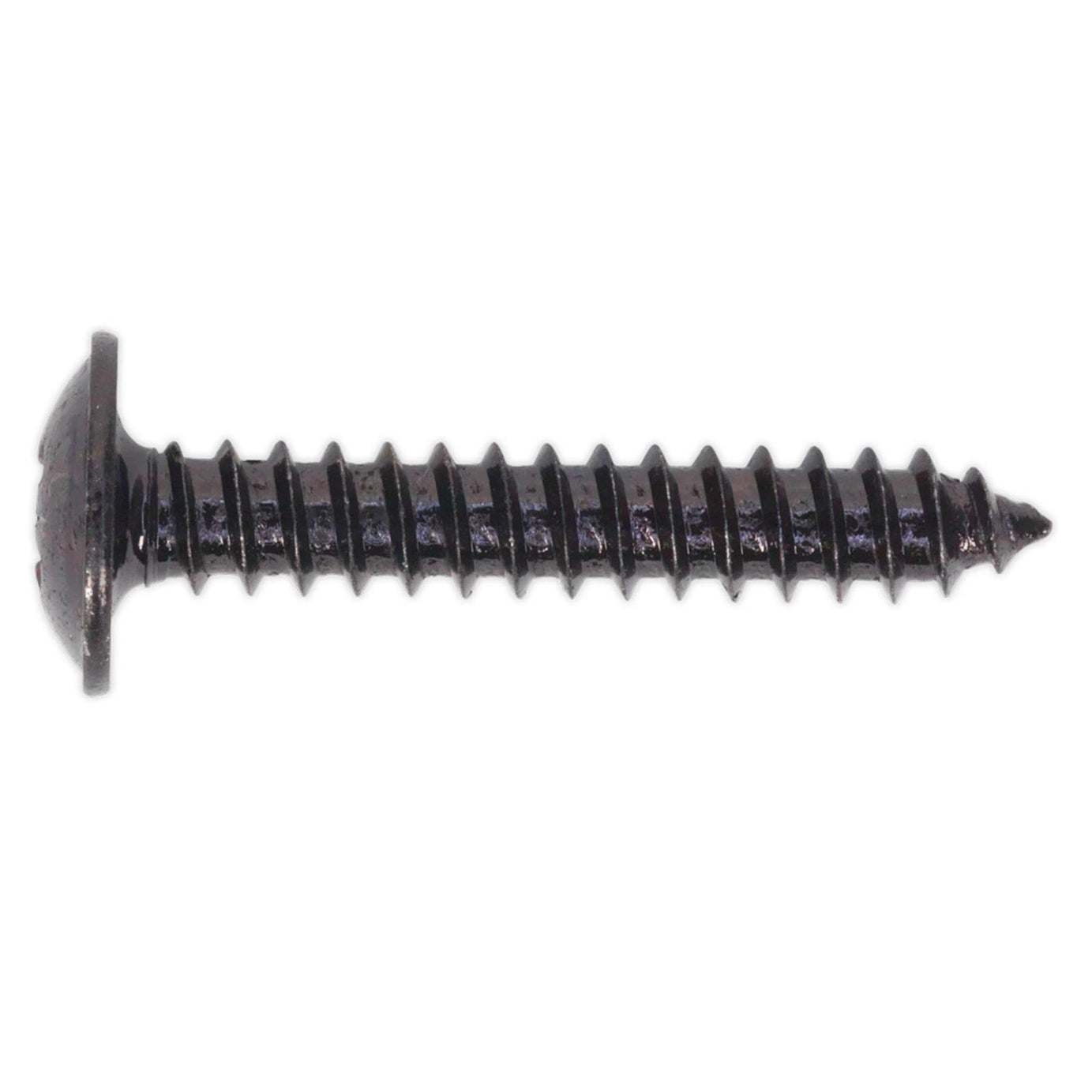 Self Tapping Screw 4.2 x 25mm Flanged Head Black Pozi Pack of 100 Sealey