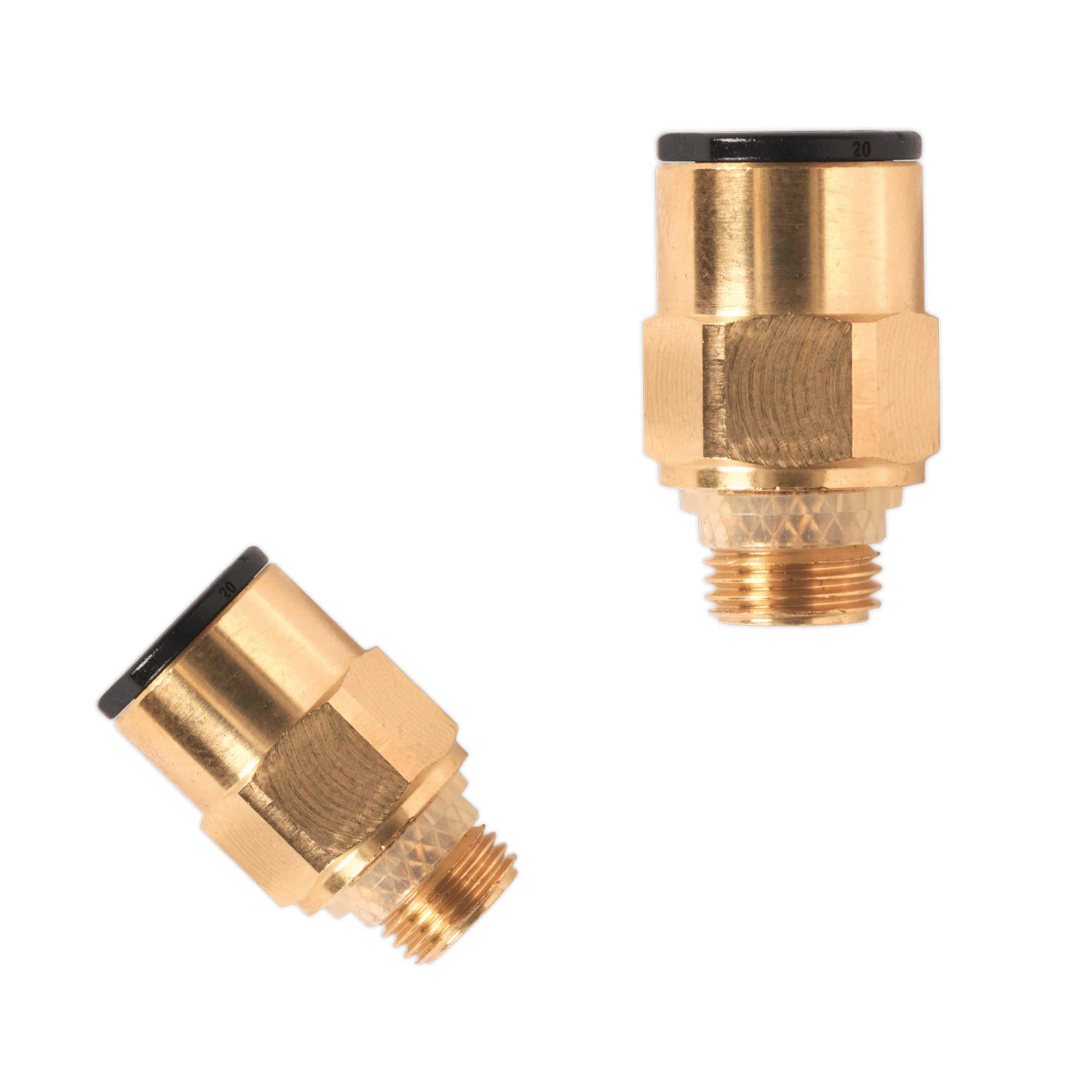 Sealey Brass SuperThread Str Adaptor 8mmx1/8"BSP Pk of 2 (RM010811)