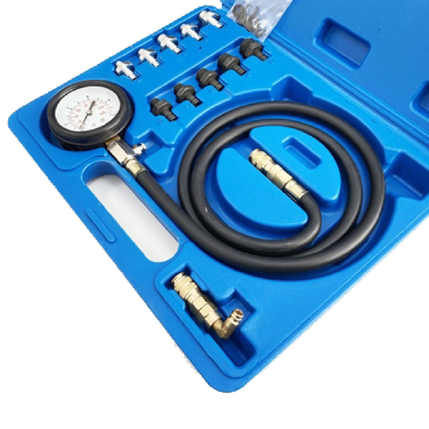 Oil Pressure Meter Test Kit Tester Gauge Car Garage Tool Handy Storage Case