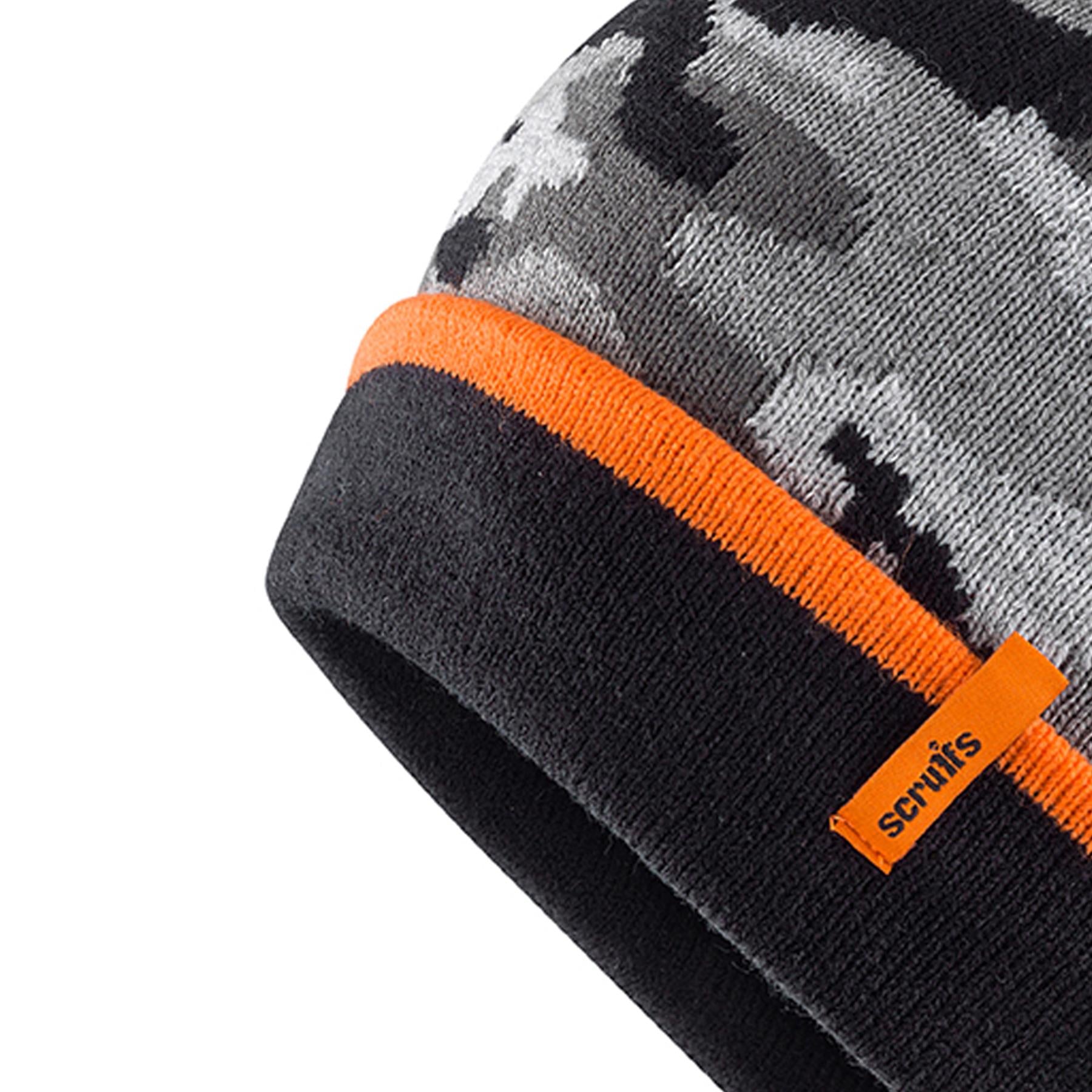 Scruffs Trade Camo Beanie Camo Grey AT Thermal Winter Wooly Hat Winter Work Wear