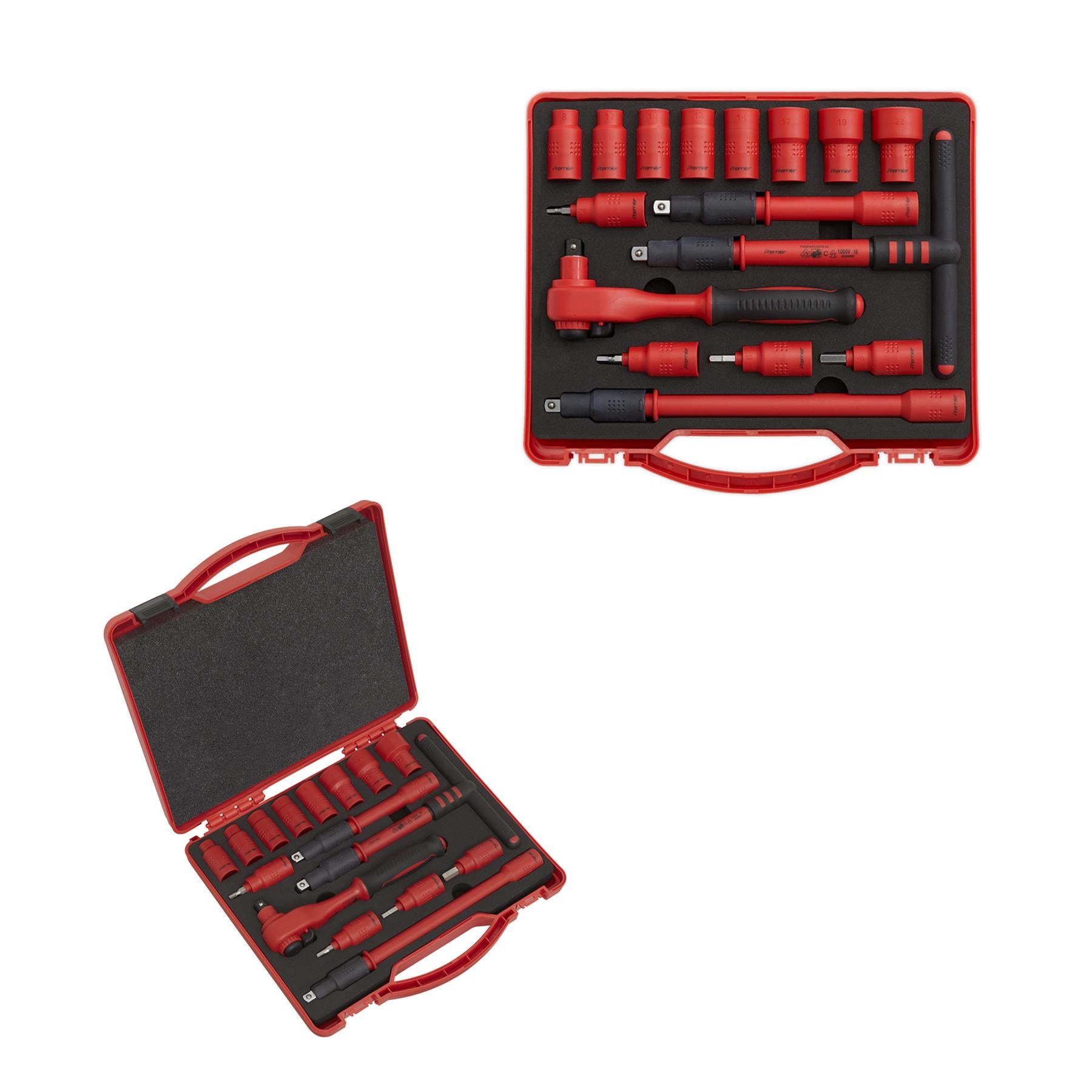 Sealey Insulated Socket Set 16pc 3/8"Sq Dr 6pt WallDrive VDE App.