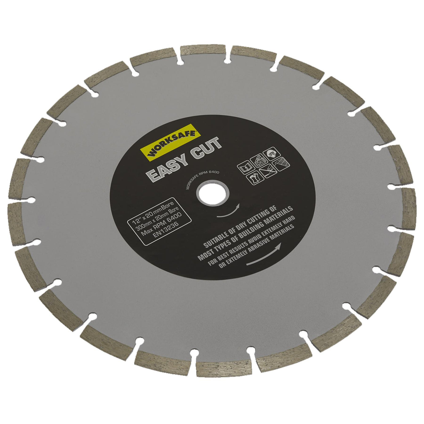 Silver Easy Cut Diamond Blade 300 x 20mm. Sealey