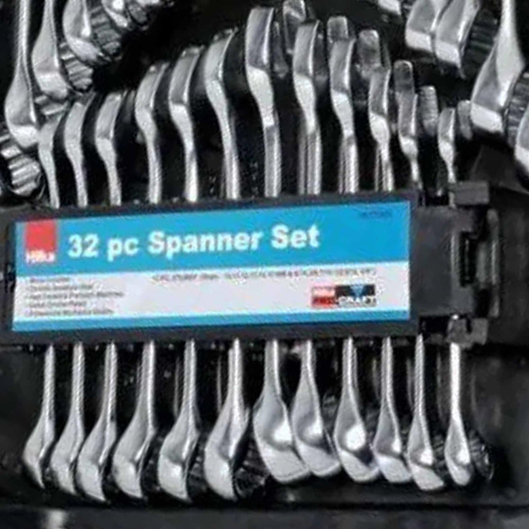Hilka 32 Piece Spanner Set Stubby Ring Combination AF / Metric Imperial