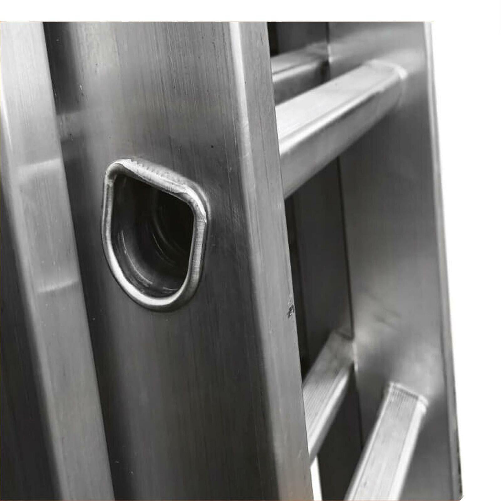 Dapetz 15 Rung Aluminium Extension Ladder 4m, Triple Section, Made In Uk