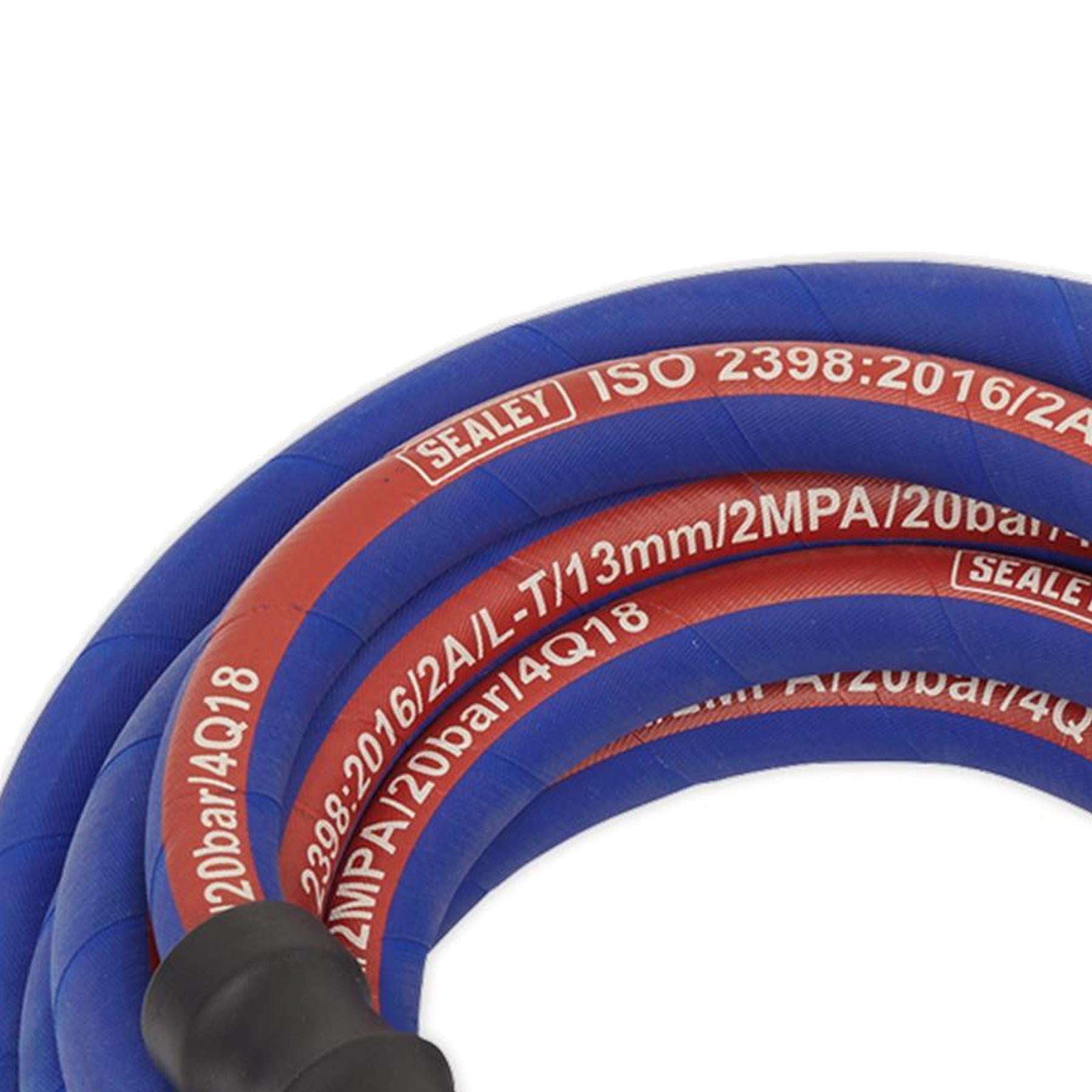 Sealey Rubber Air Hose 5m For Air Compressor 1/2"BSP 13mm Bore Extra Heavy Duty