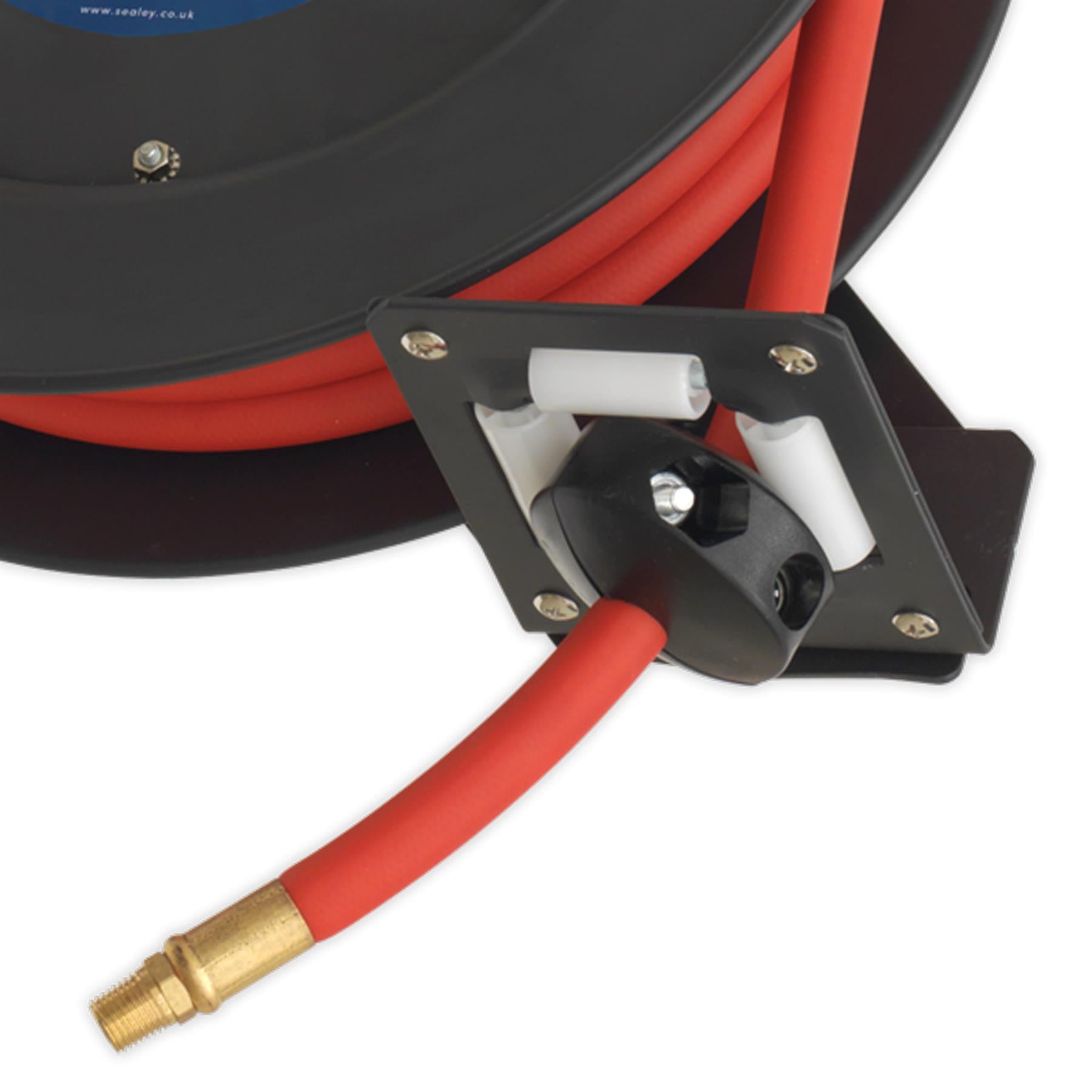Sealey Retractable Air Hose Steel Reel 8m 10mm ID Rubber Hose