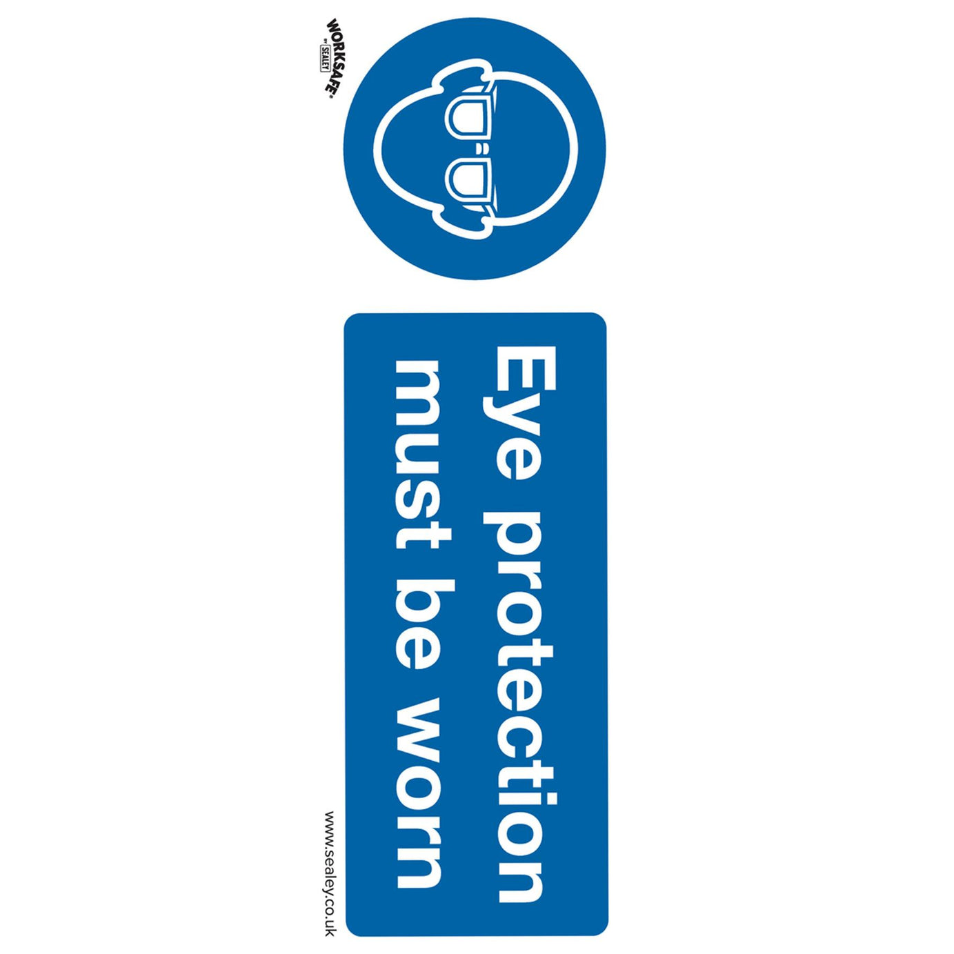 Safety Sign - Eye Protection Must Be Worn - Plastic-Pk of 10. Sealey