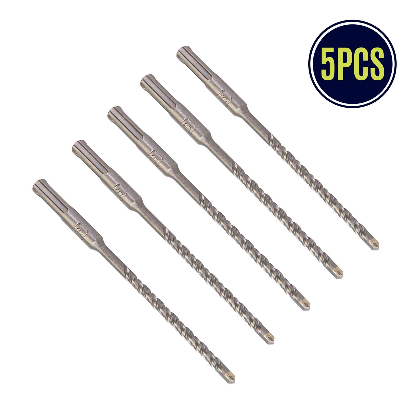 5 x SDS+ PLUS MASONRY DRILL BIT 6 x 160mm, TUNGSTEN CARBIDE TIP, FOR STONE CONCRETE BRICK