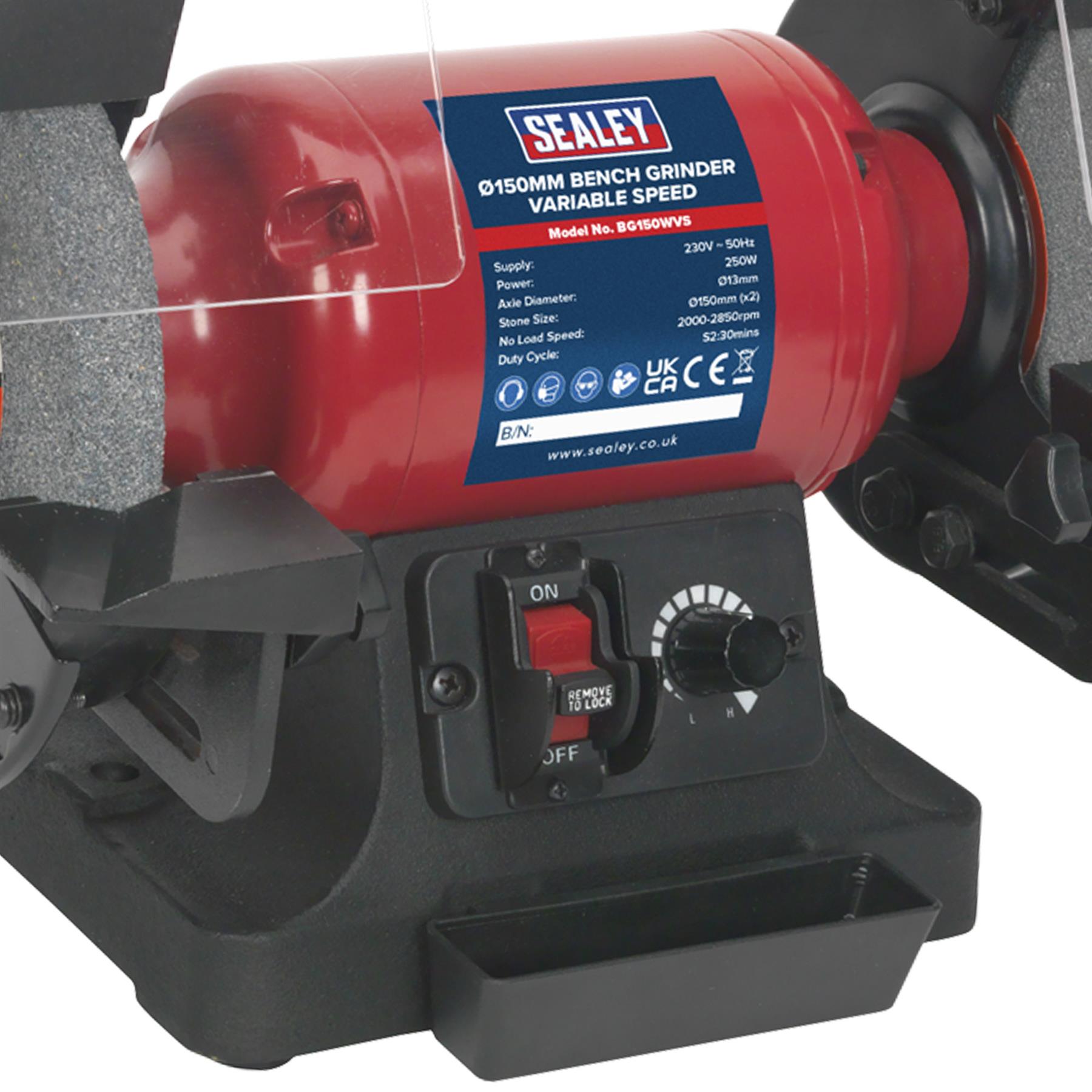 Sealey Bench Grinder 150mm Variable Speed Garage Workshop DIY