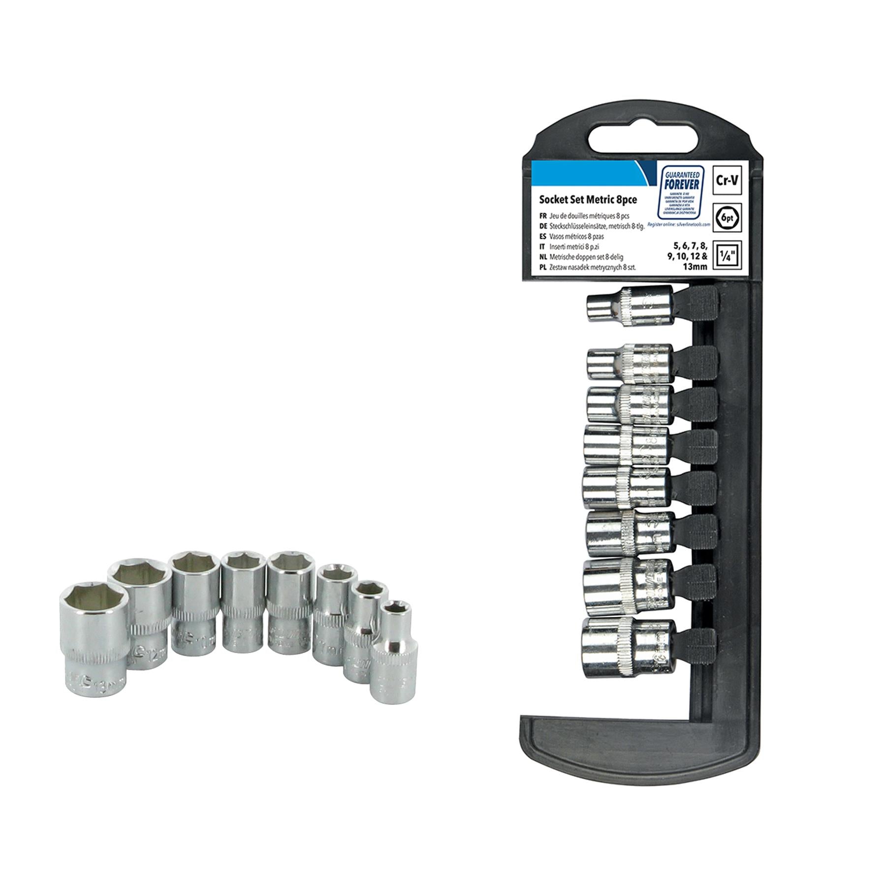 Genuine 8Pce Socket Set 1/4" Drive Metric Workshop Tool New