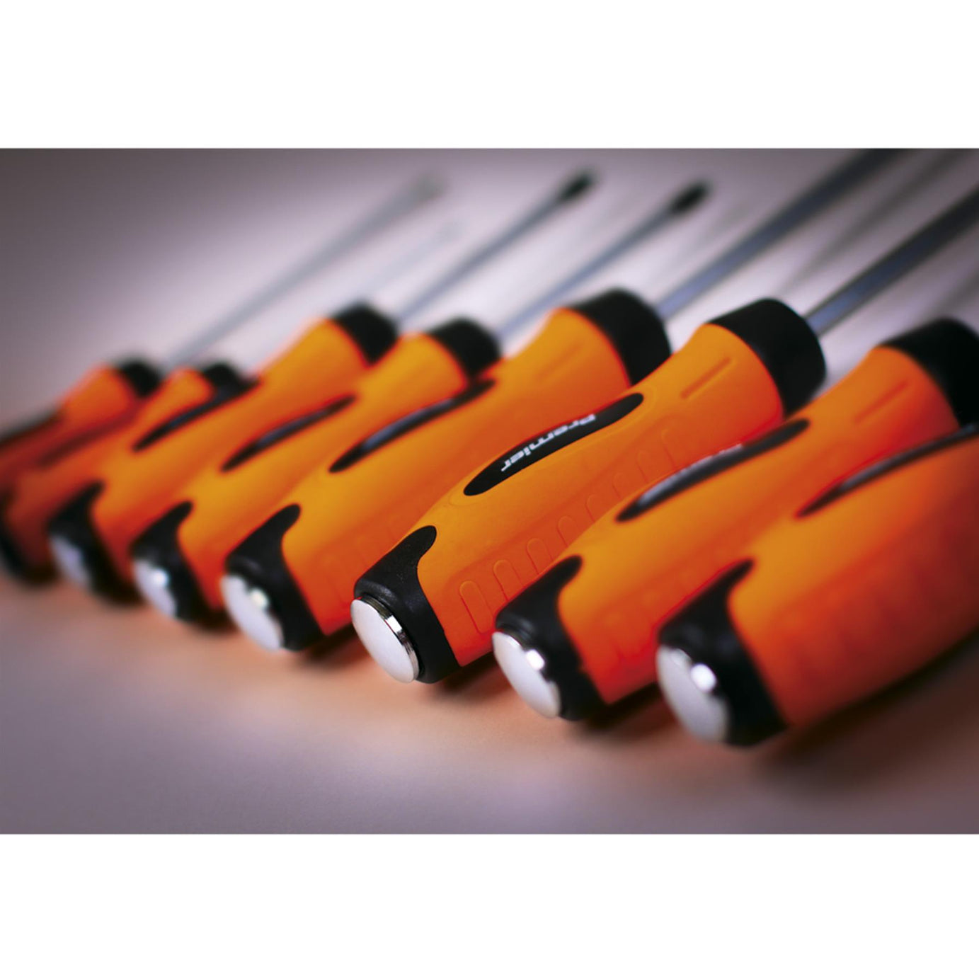 Sealey Screwdriver Set 8pc Hammer-Thru Hi-Vis Orange
