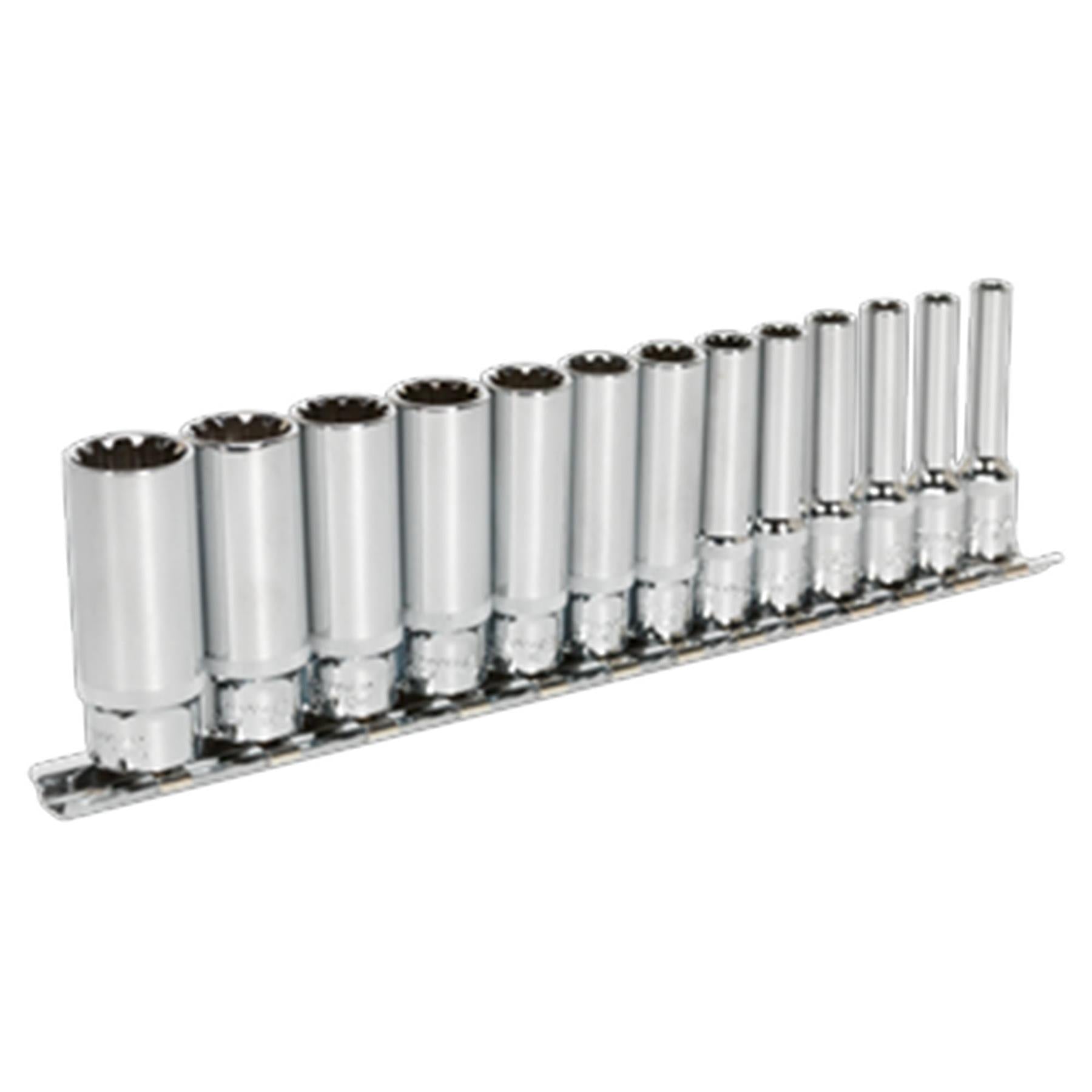 Sealey Socket Set 13pc Deep 1/4"Sq Drive Total Drive