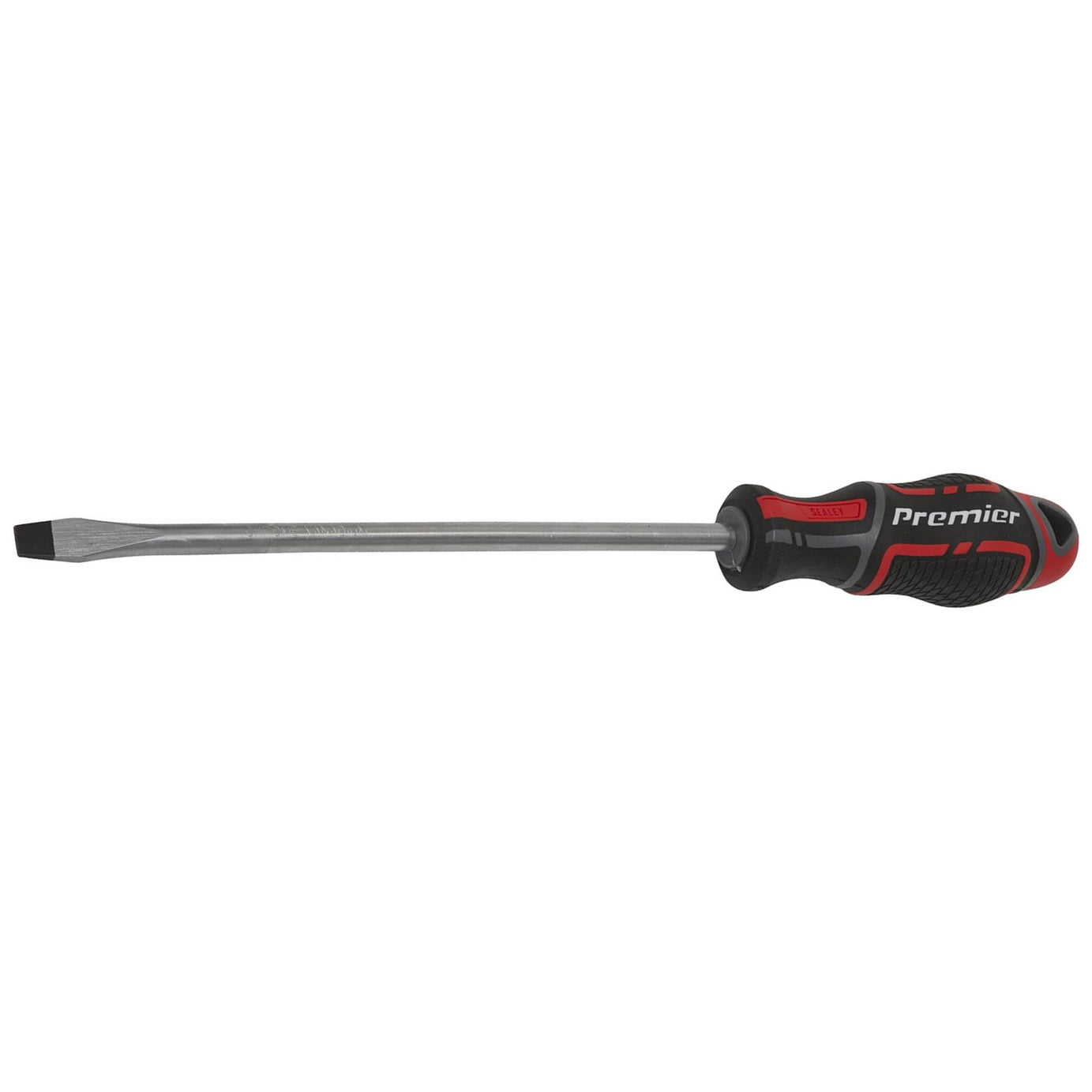 Sealey Screwdriver Slotted 8 x 200mm Flat Soft Grip Handle Magnetic GripMAX