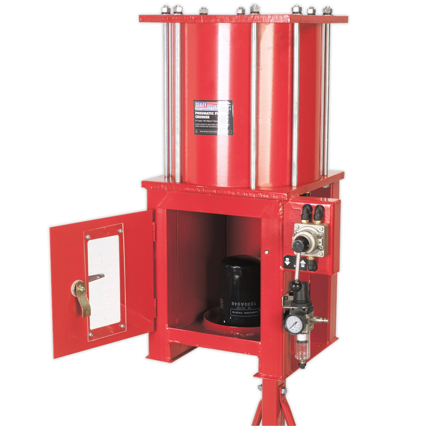 Sealey Pneumatic Oil Filter Crusher Red HFC08