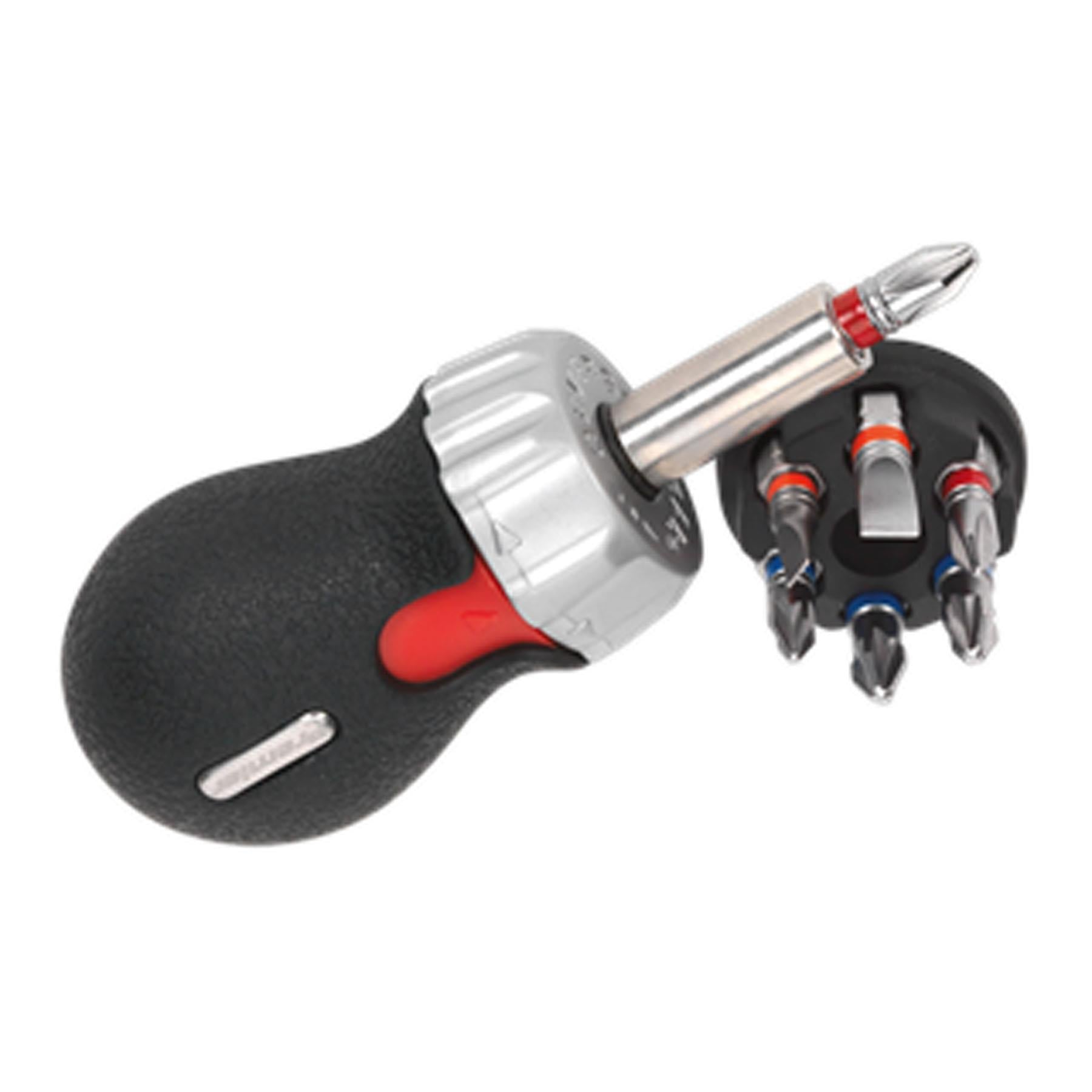 Sealey Fine Tooth Ratchet Screwdriver Set 8pc Stubby Platinum