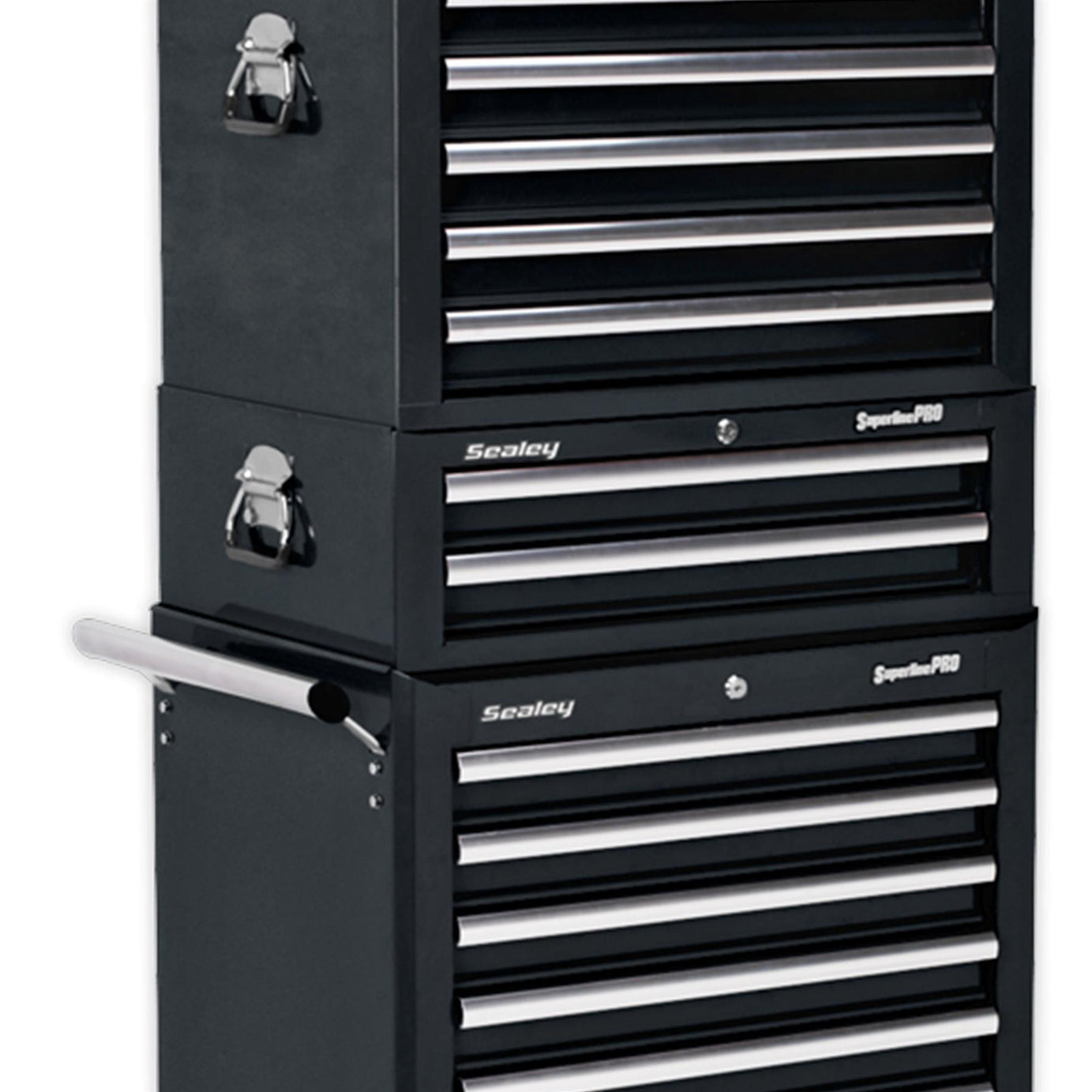 Sealey Topchest, Mid-Box & Rollcab Combination 14 Drawer - Black