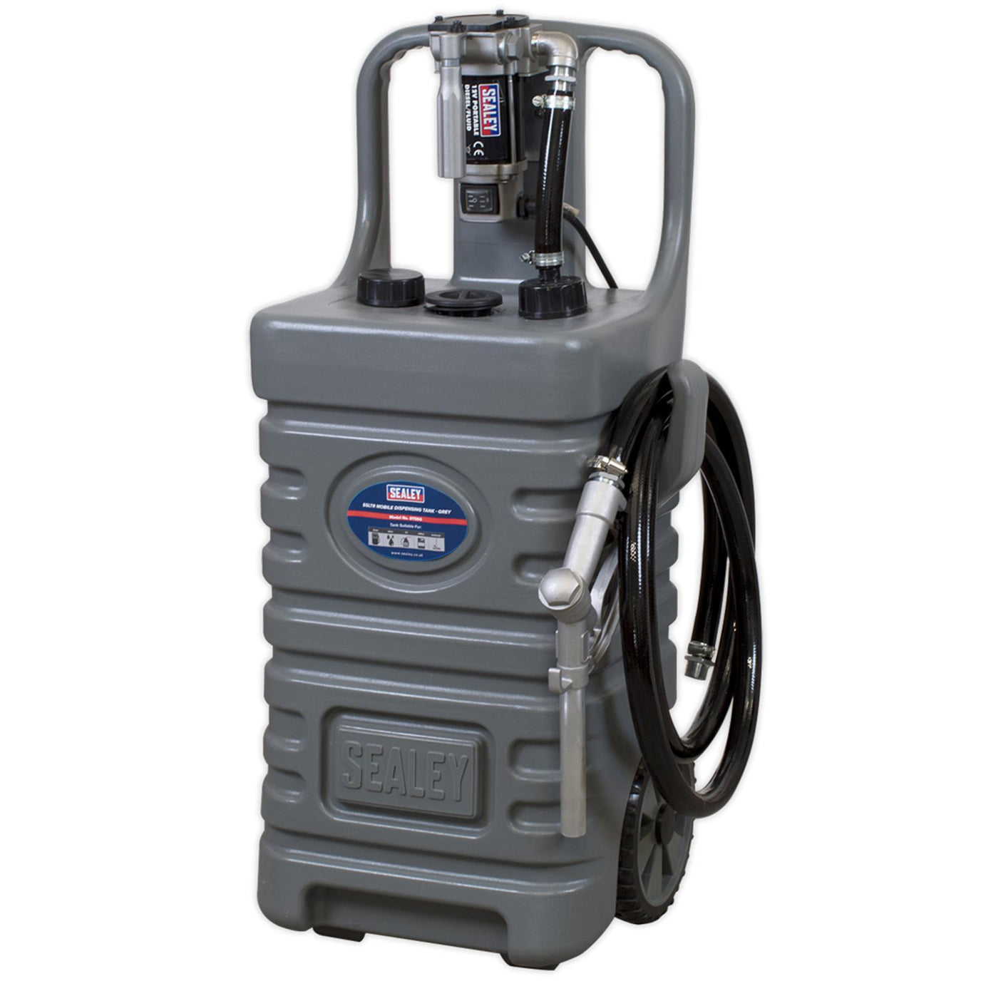 Sealey Mobile Dispensing Tank 55L with Diesel Pump - Grey