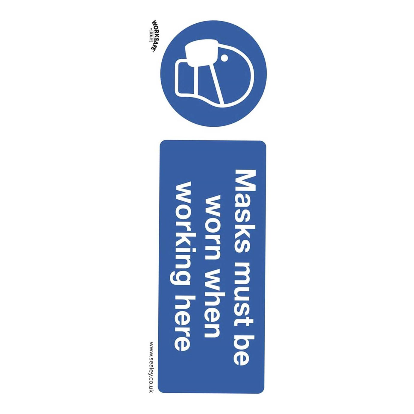 Mandatory Safety Sign - Masks Must Be Worn - Self-Adhesive Vinyl