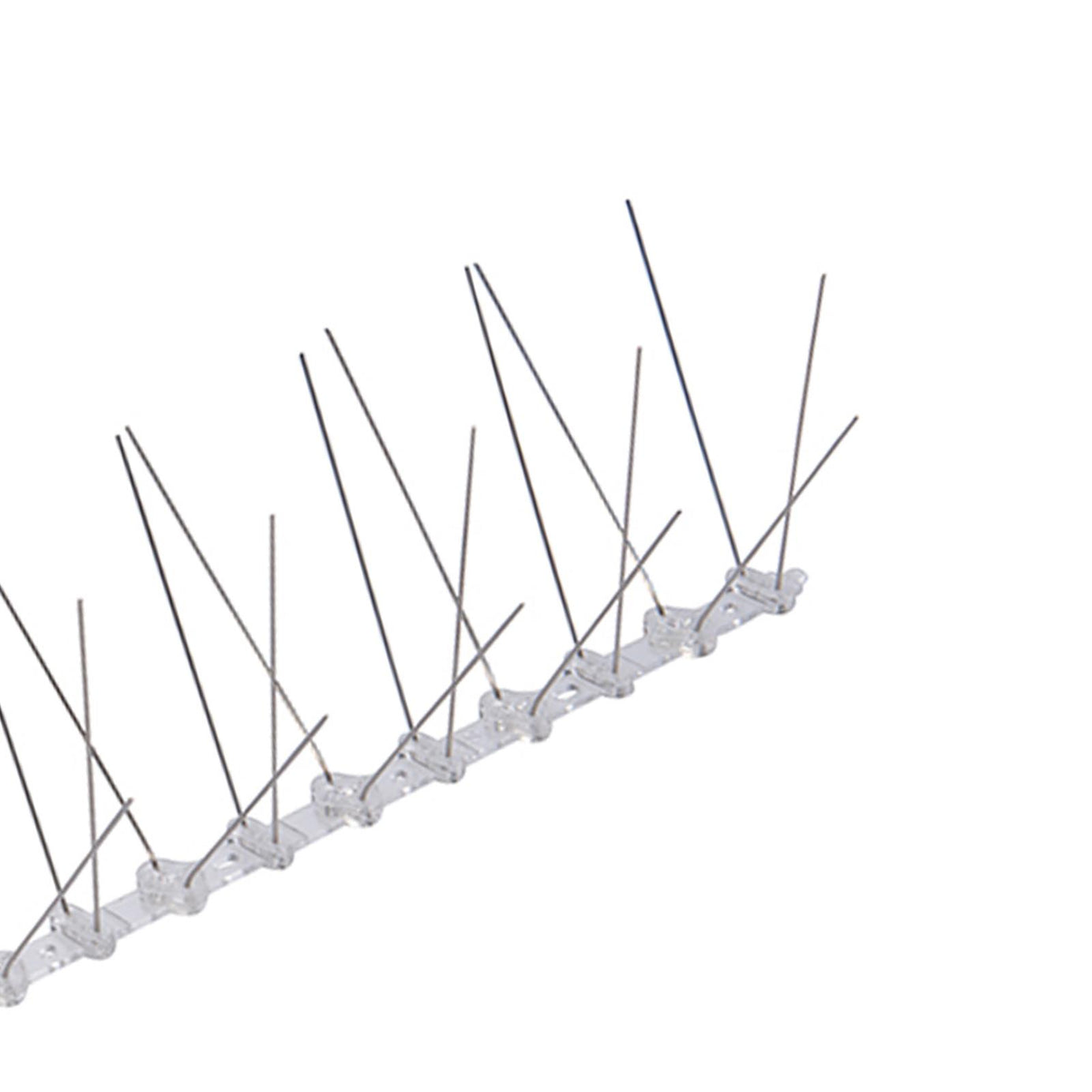 10Pk Bird Spikes 500mm (2 Spike) Polycarbonate Base With Stainless Steel Spike