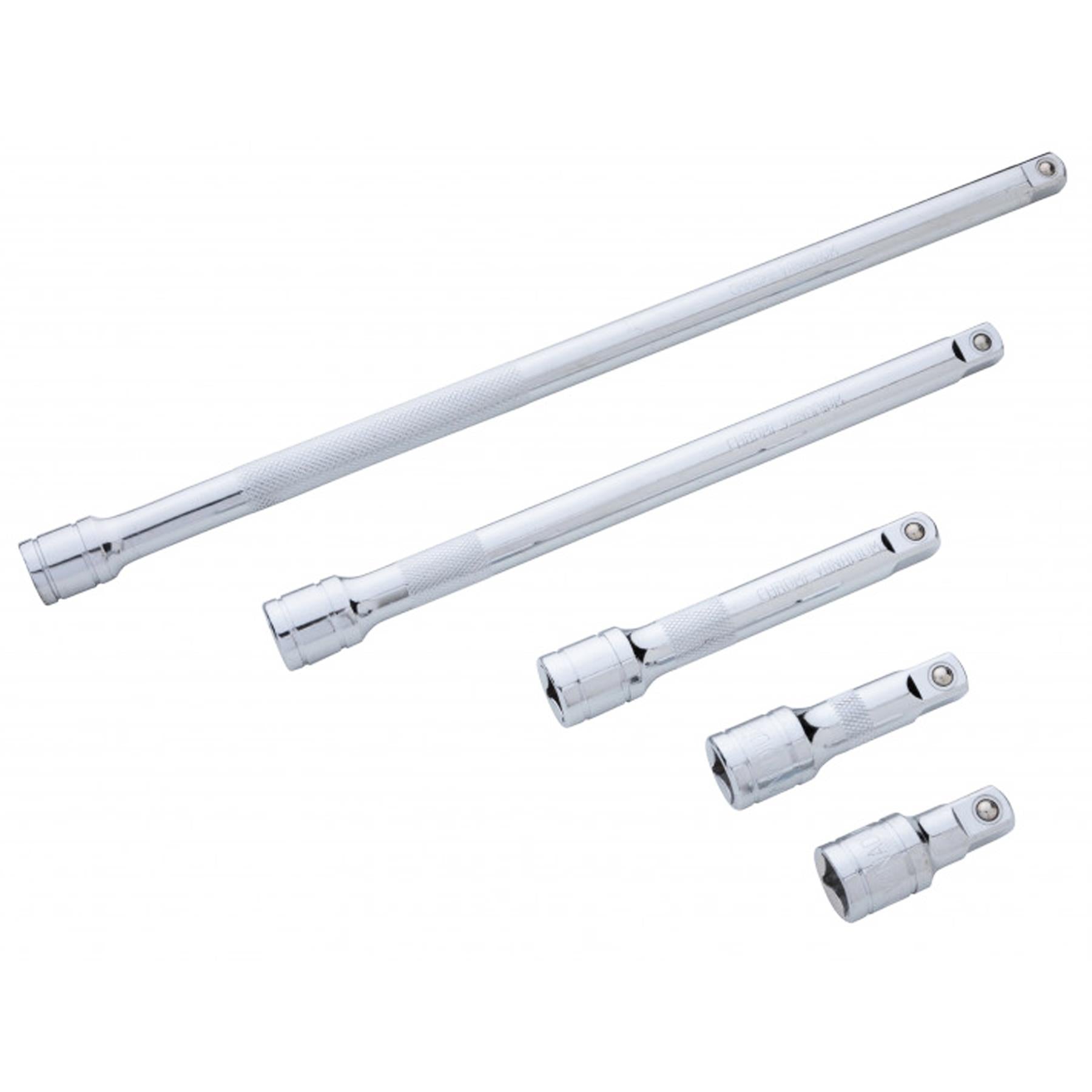 BlueSpot 5pc 1/2" Drive Socket Extension Bar Set 50 75 125 250 & 375mm Long