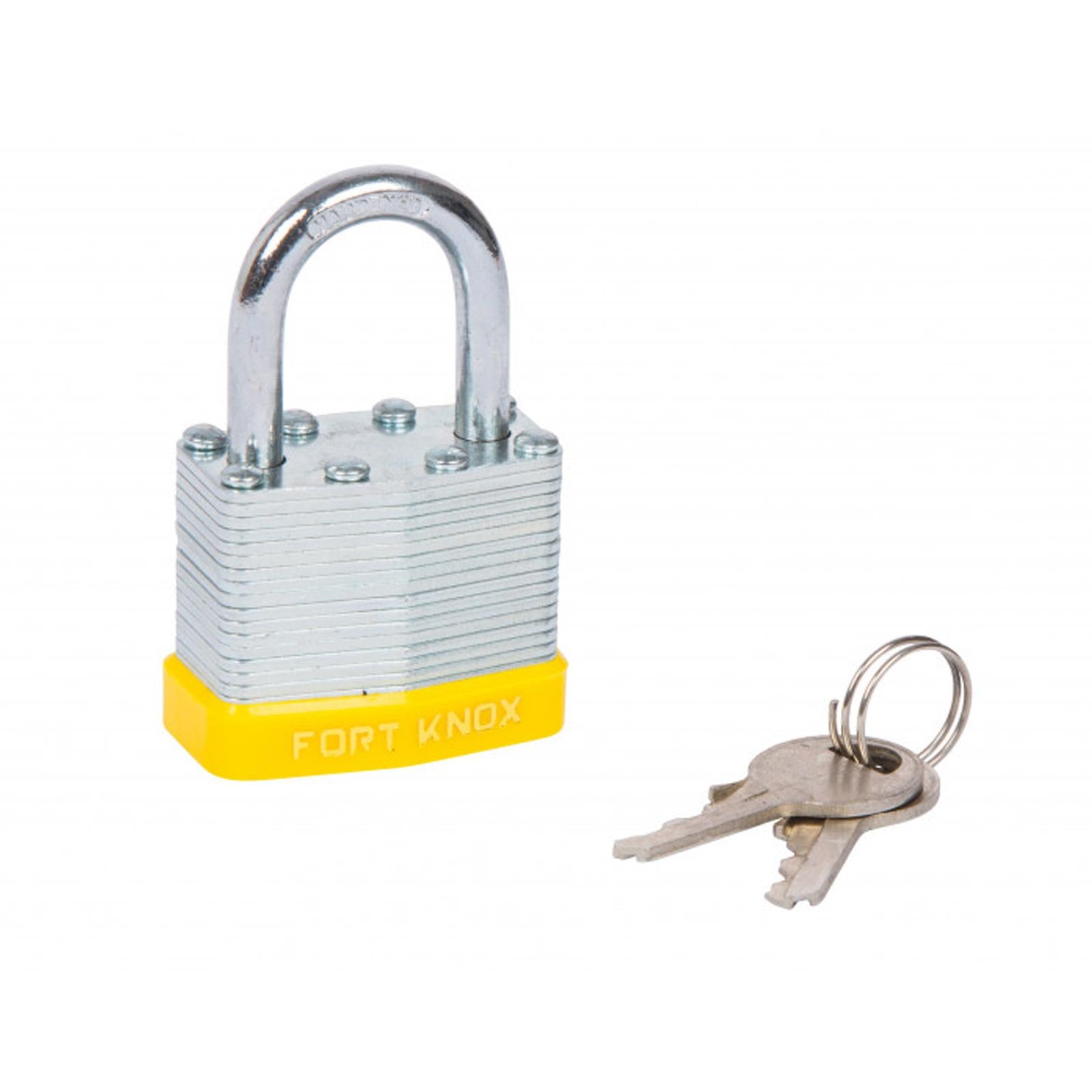 40mm Laminated Steel Padlock & 2 Keys With Hardened Shackle And Bumper BlueSpot