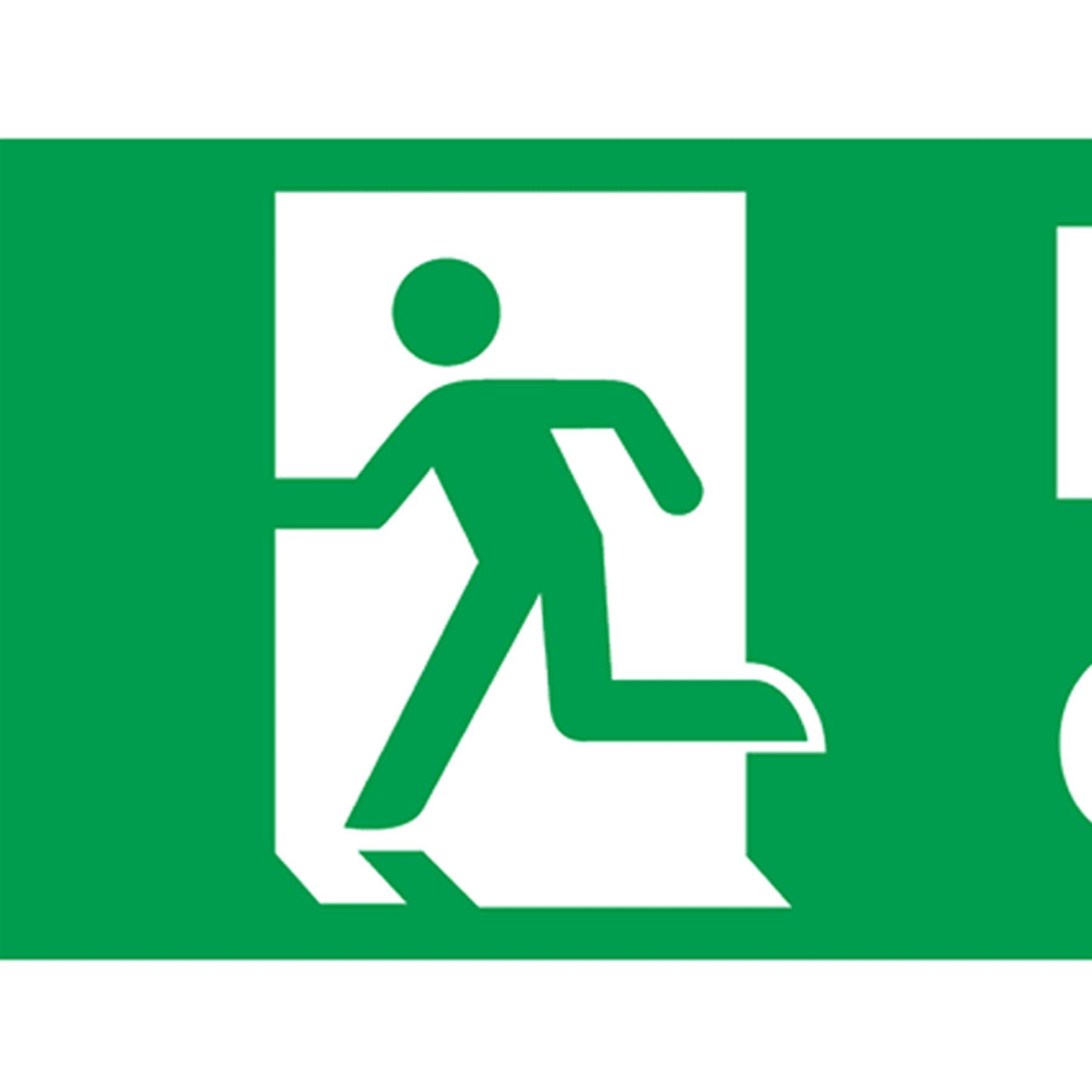 Sealey Safety Sign - Fire Exit (Down Left) - Self-Adhes. - Pk of 10