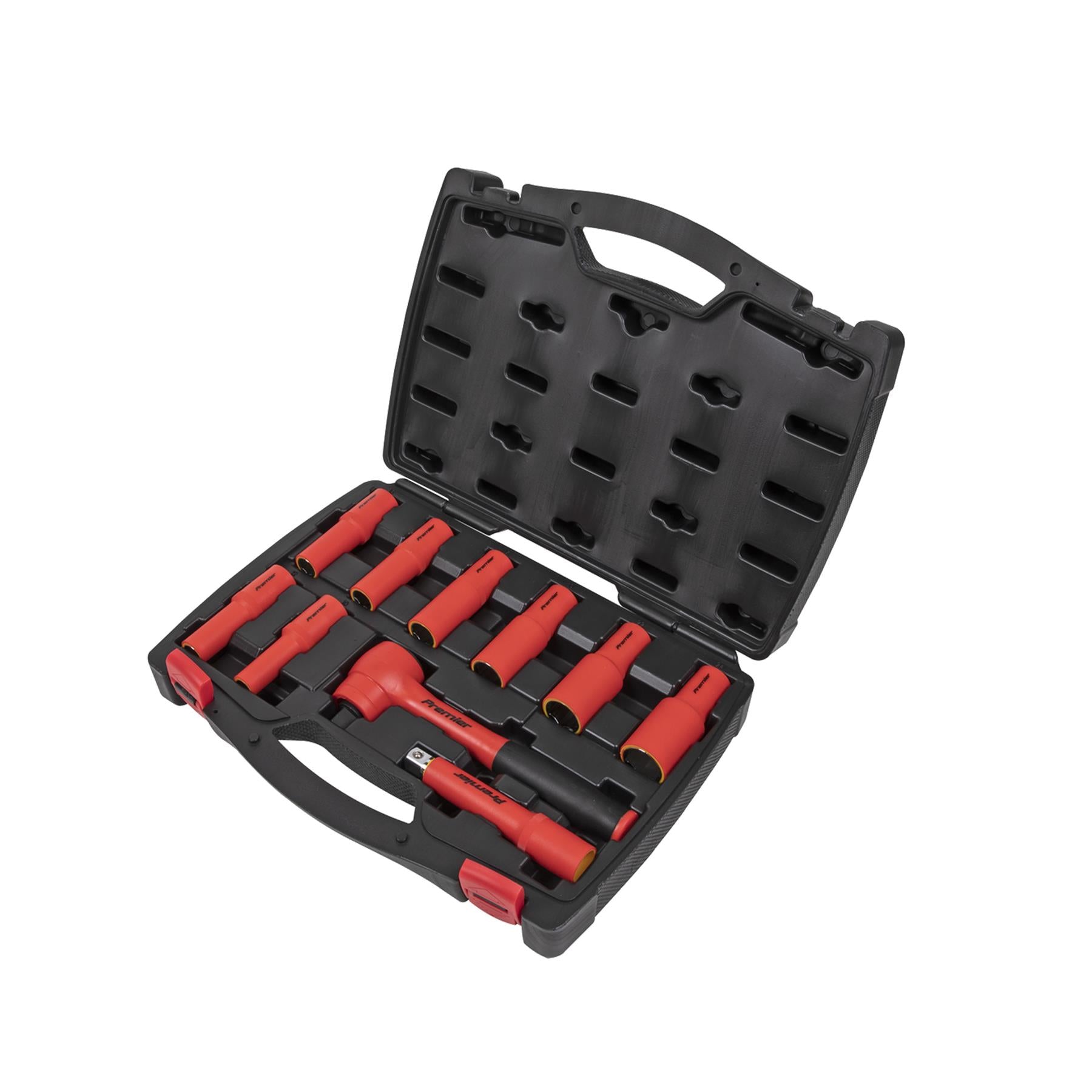 Sealey Insulated Socket Set 10pc 1/2"Sq Drive 6pt WallDrive VDE Ap