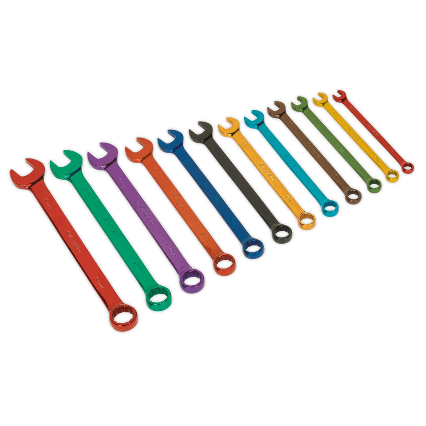Sealey Combination Spanner Set 12pc Multi-Coloured Metric