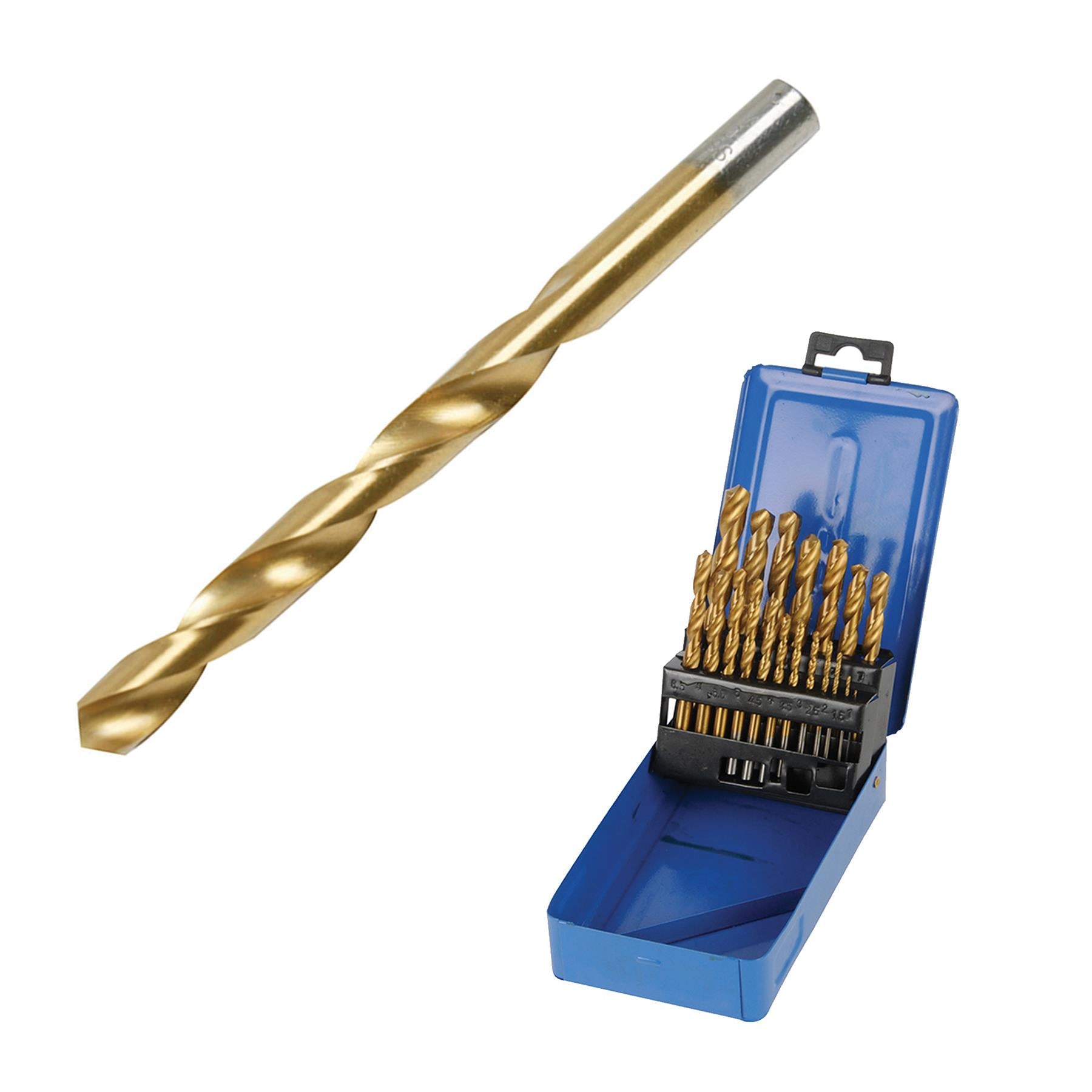 19Pce Hss Titanium-Coated Drill Bits Suitable For Most Metals High Quality