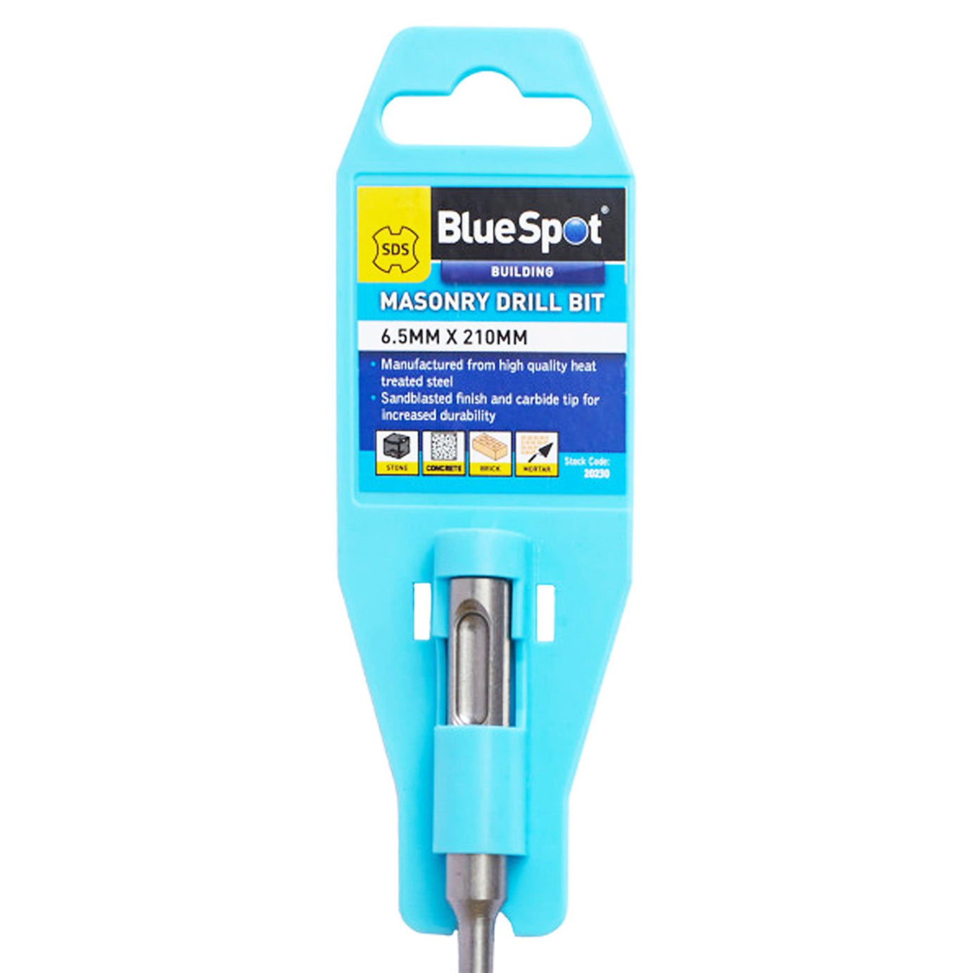BlueSpot SDS + Masonry Drill Bit Tungsten Carbide Tip 6.5mm x 210mm