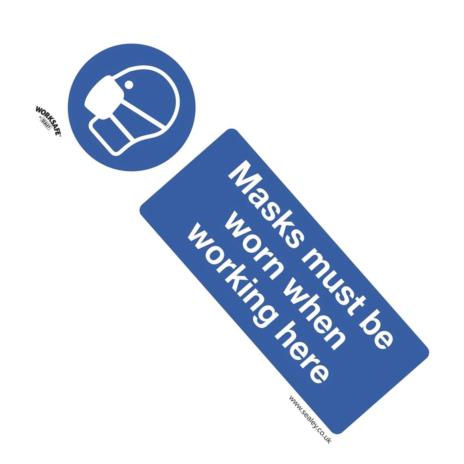 Mandatory Safety Sign - Masks Must Be Worn - Rigid Plastic