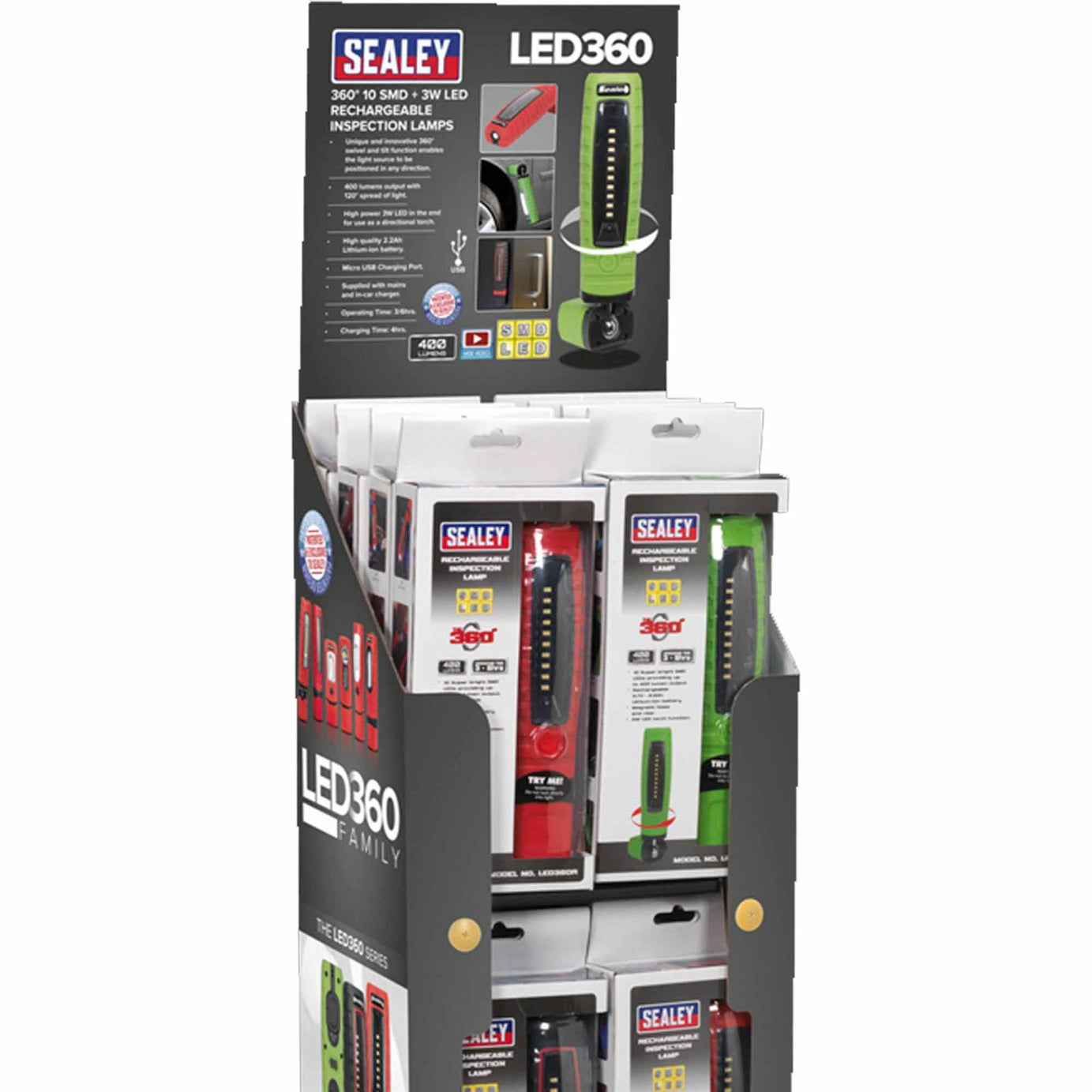 Sealey LED3602 Series Inspection Light Combo - Display Pack of 24