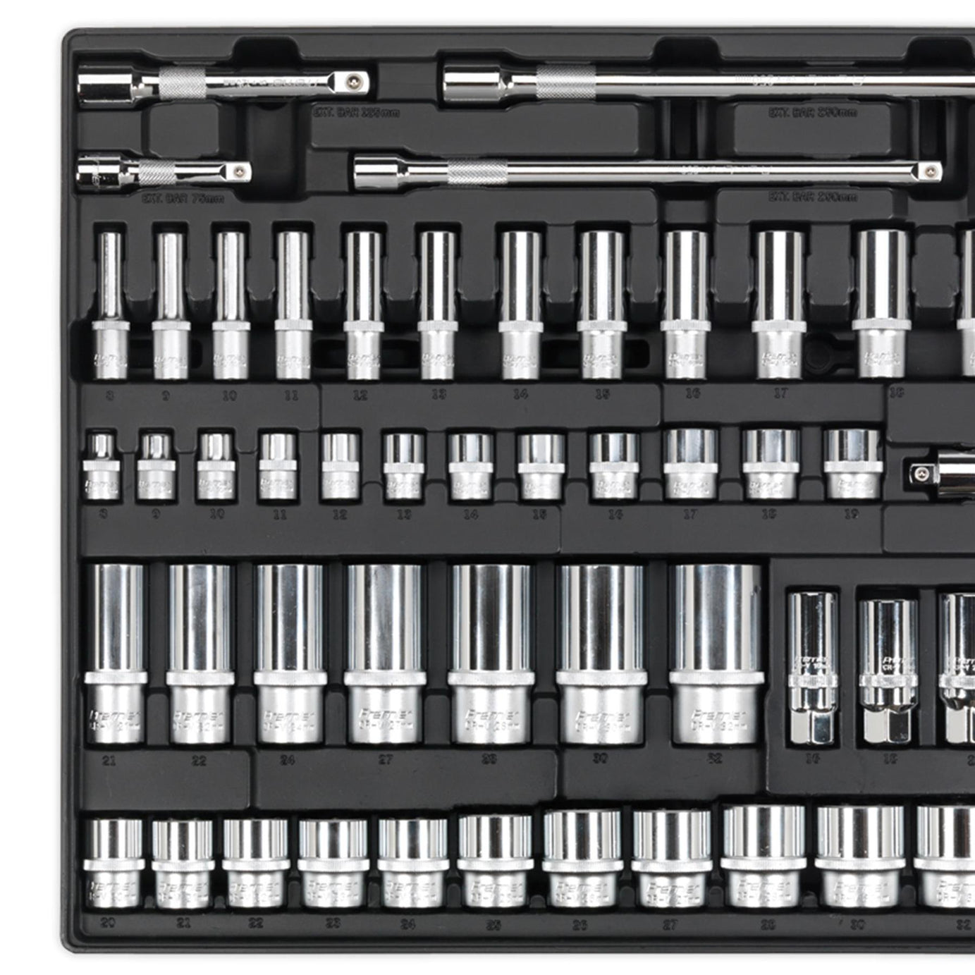 Sealey Tool Tray with Socket Set 55pc 3/8" & 1/2"Sq Drive