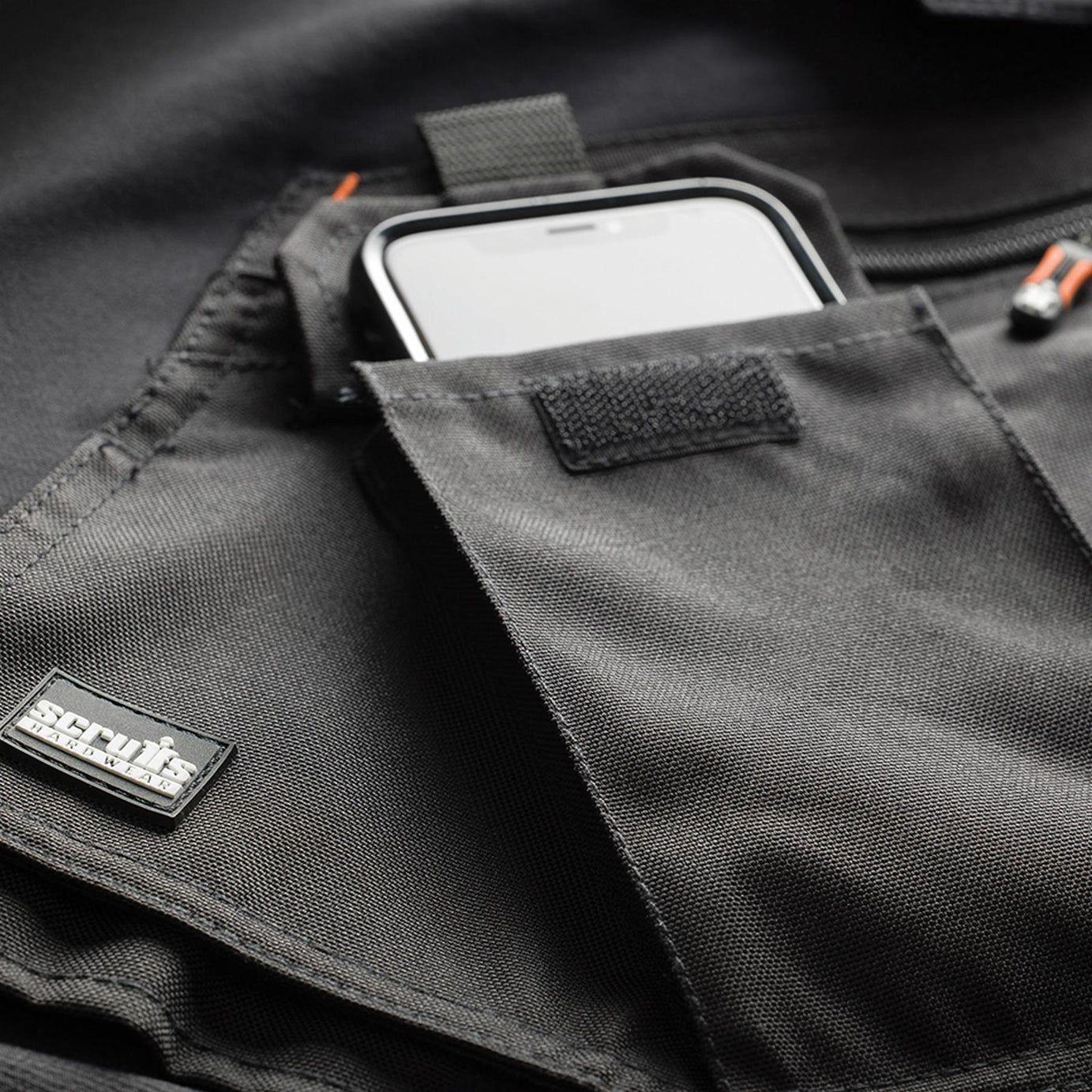 Scruffs Black Flex Work Flexible Slim Fit Trousers - Pro Flex Plus Holster 34R