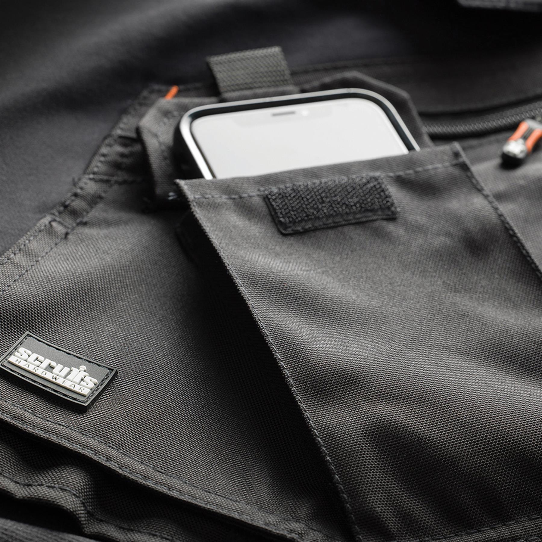 Scruffs Black Flex Work Flexible Slim Fit Trousers - Pro Flex Plus Holster 34R