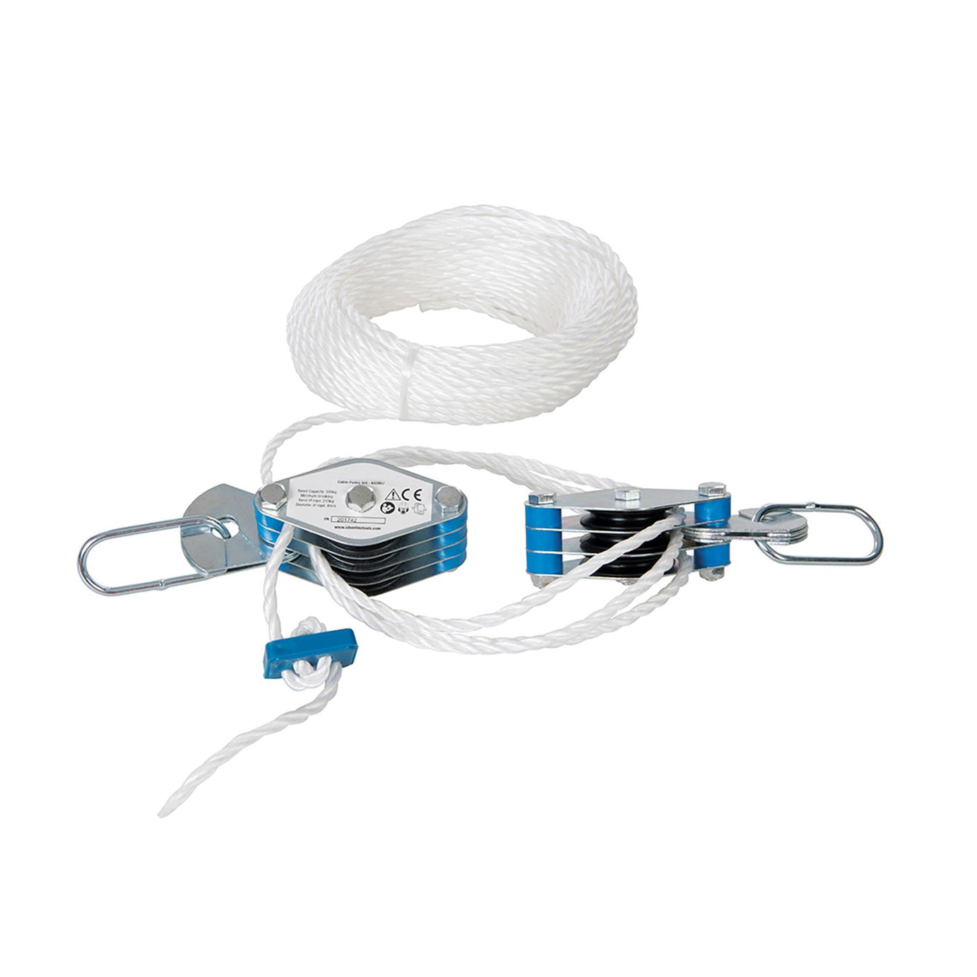 Cable Pulley Set 180Kg Lifting Cargo 19.8M Cord Workshop Zinc Plated Quality