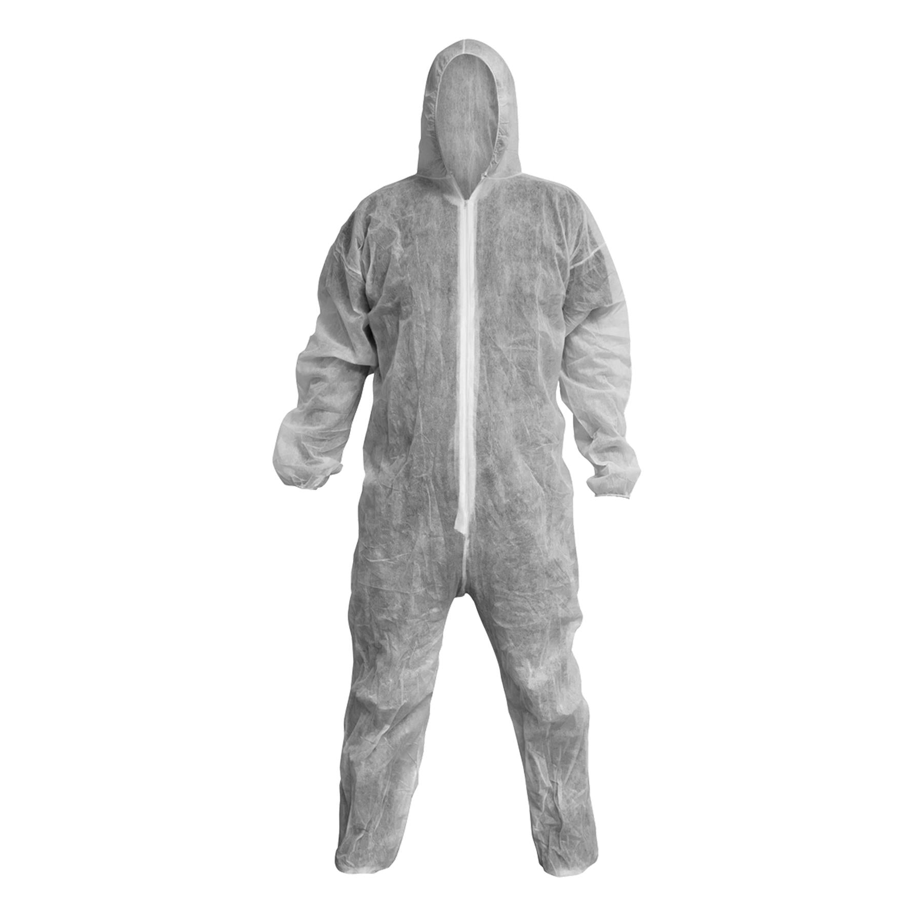 Sealey Disposable Coveralls Hood Painters Protective Suit White X-Large