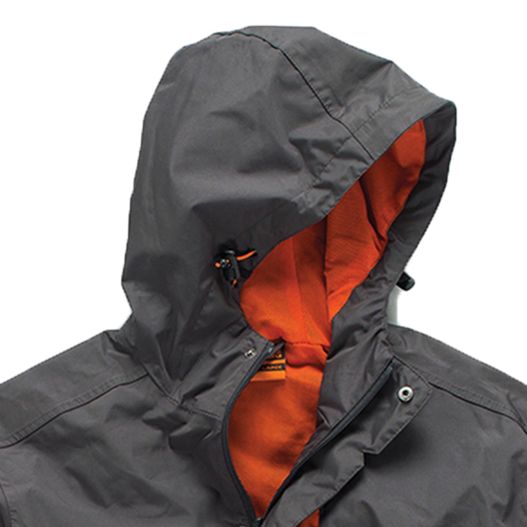 Worker Jacket All Weather Waterproof Jacket Hardwearing Nylon Fabric Charcoal M