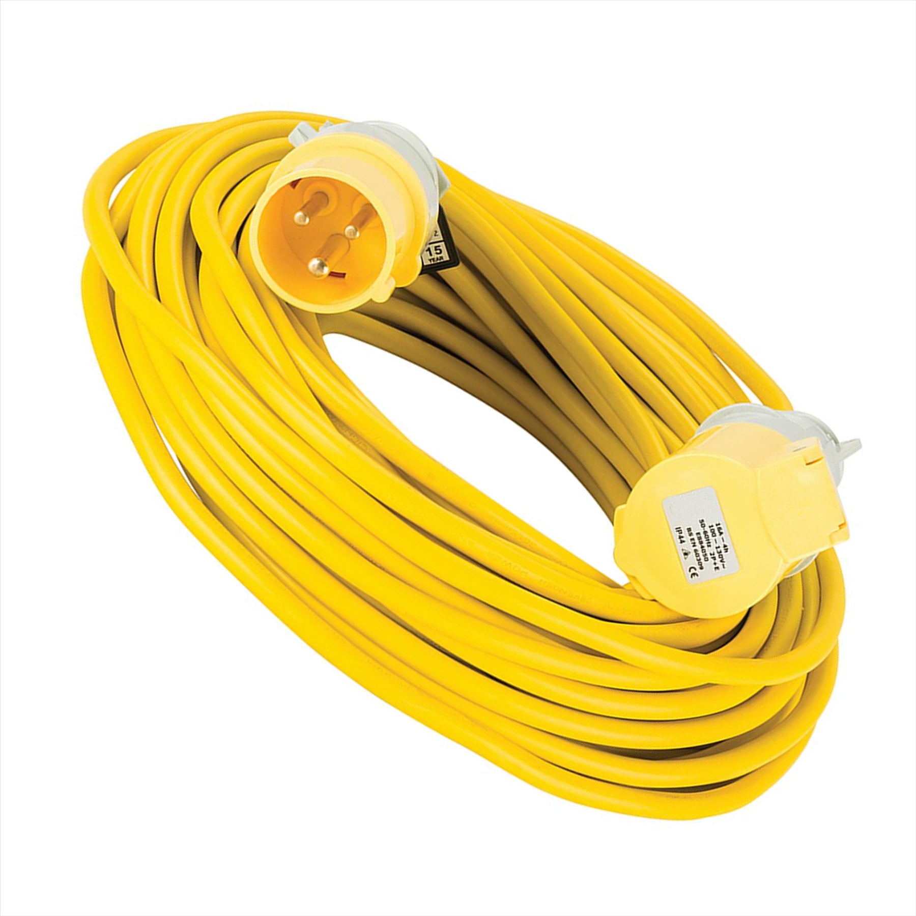 Defender Extension Lead Yellow 1.5mm2 16A 25m 110V