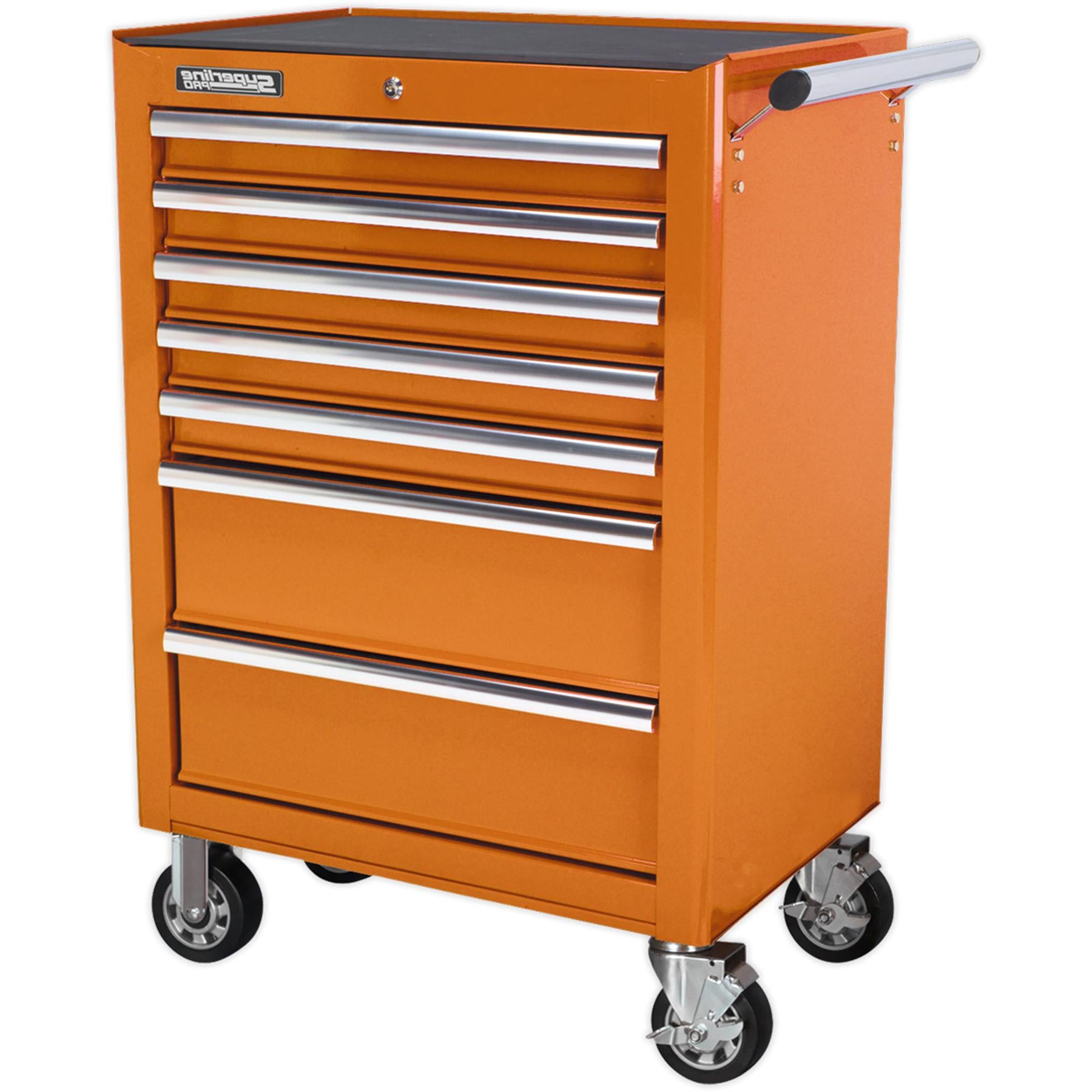 Sealey Rollcab 7 Drawer with Ball Bearing Slides - Orange
