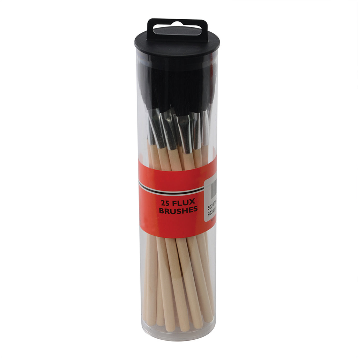 Flux Brushes Durable Aluminium Ferrules 25Pk Sanded 200mm Wooden Handle