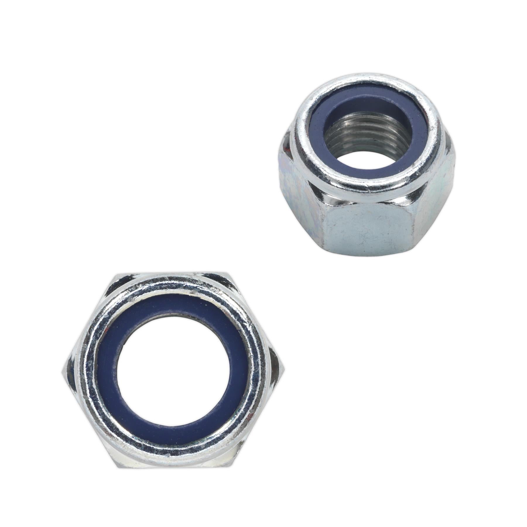 Sealey Nylon Locknut M16 Zinc Pack of 25