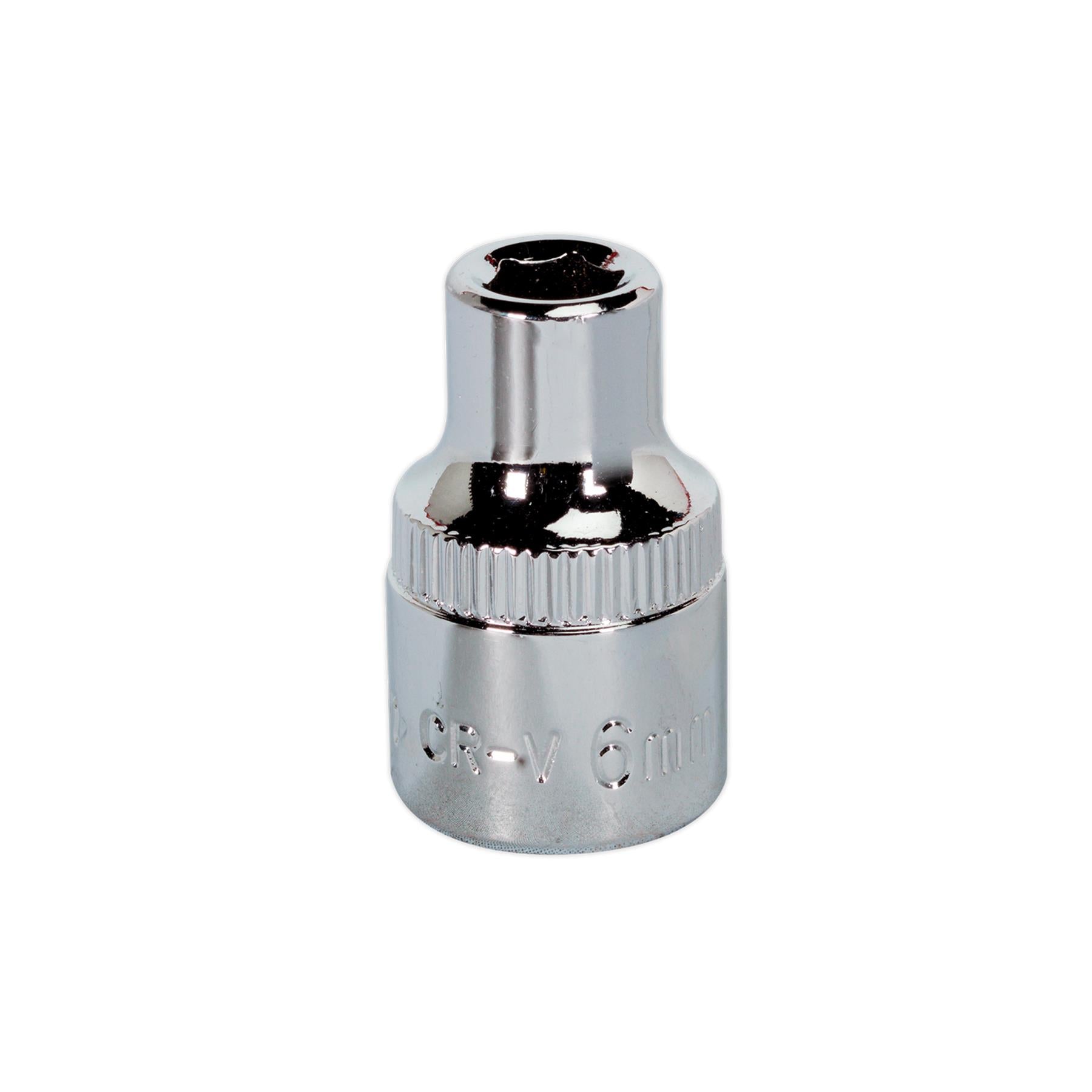 Sealey WallDrive Socket 6mm 3/8"Sq Drive Fully Polished