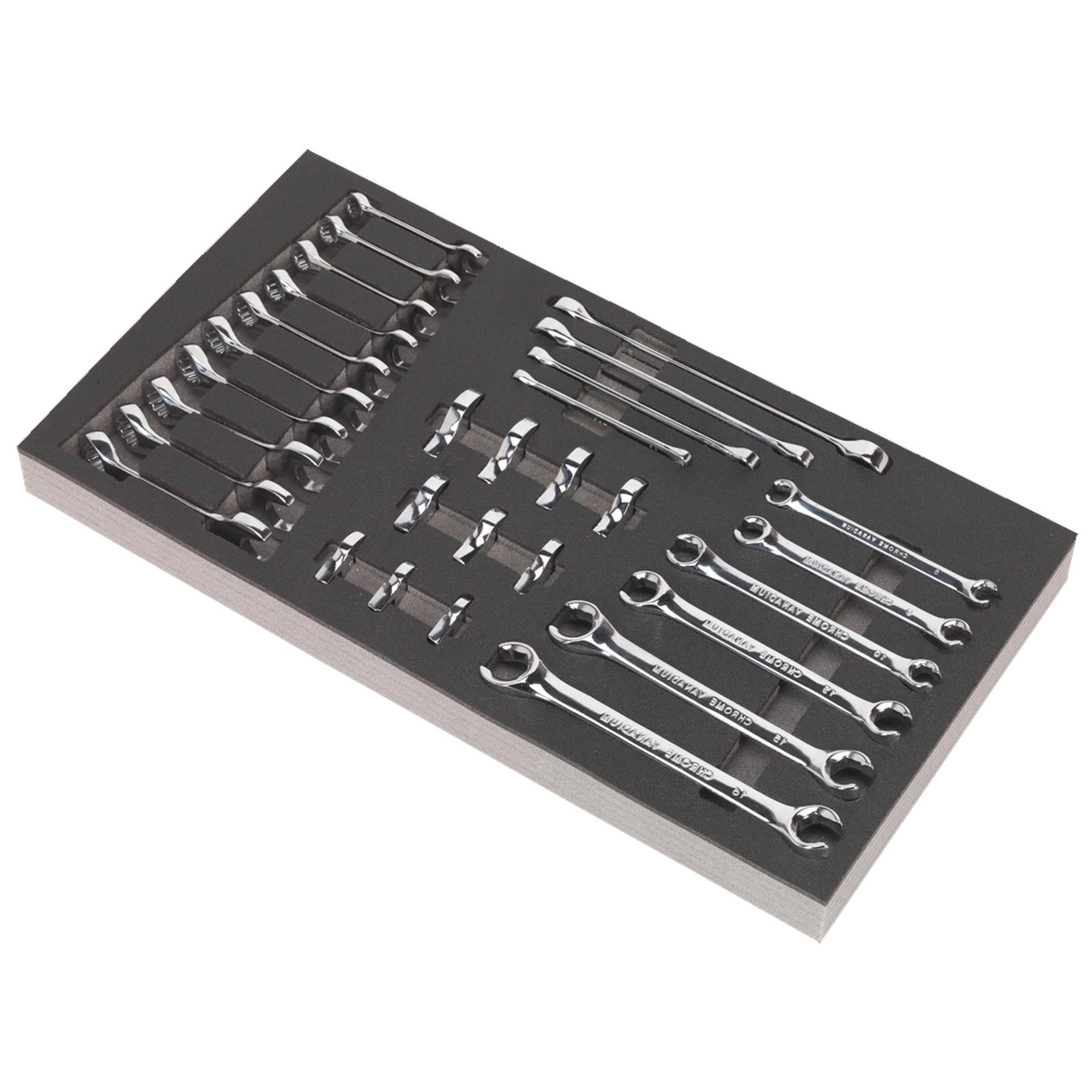Sealey Tool Tray with Specialised Spanner Set 30pc - Metric