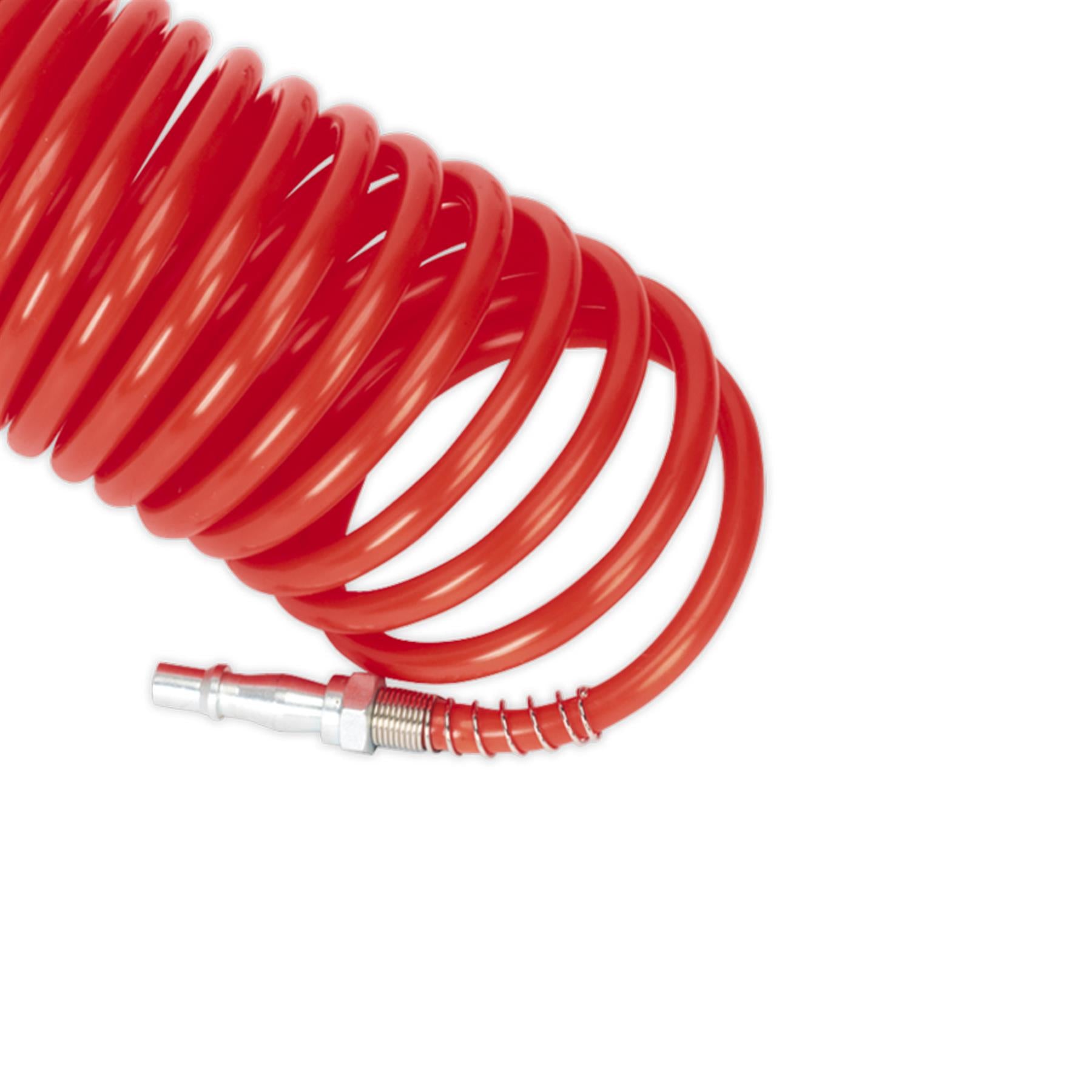 Sealey PE Coiled Air Hose 5m x Ø5mm with Couplings