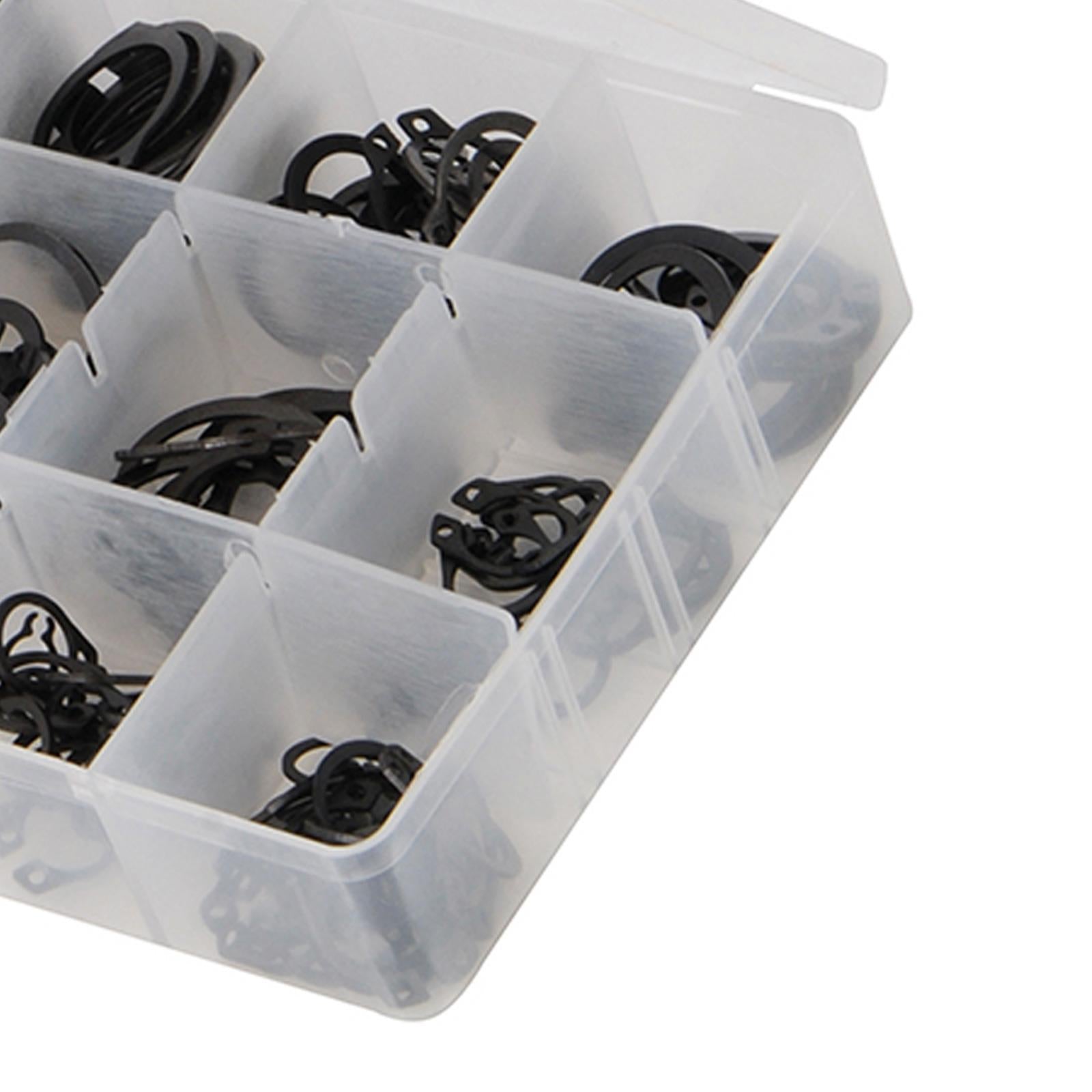 Circlips Pack 255 Piece External Shaft Internal Bores Chemically Blackened Steel