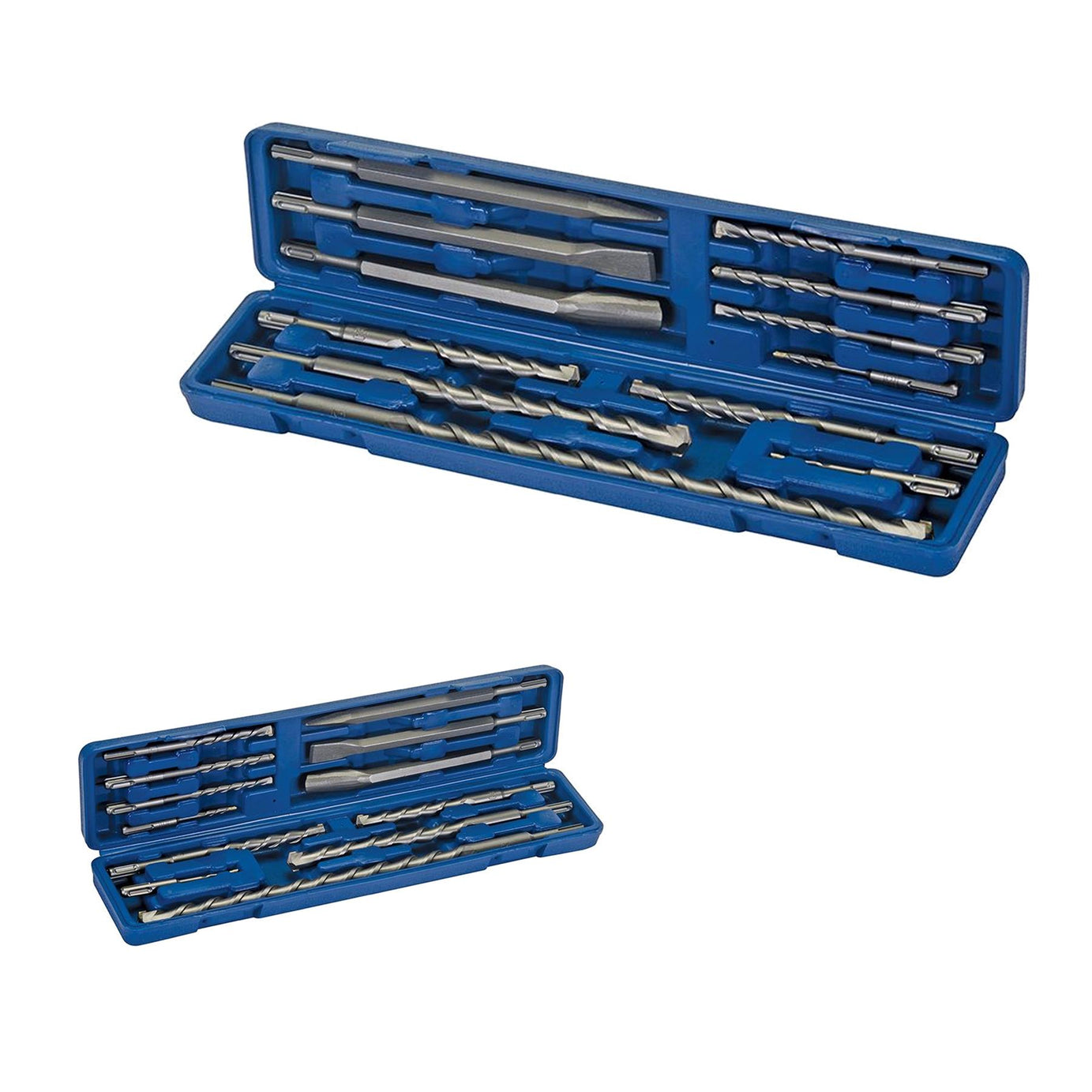 12Pce SDS Plus Masonry Drill & Steel Set In Sturdy Case Professional Tool