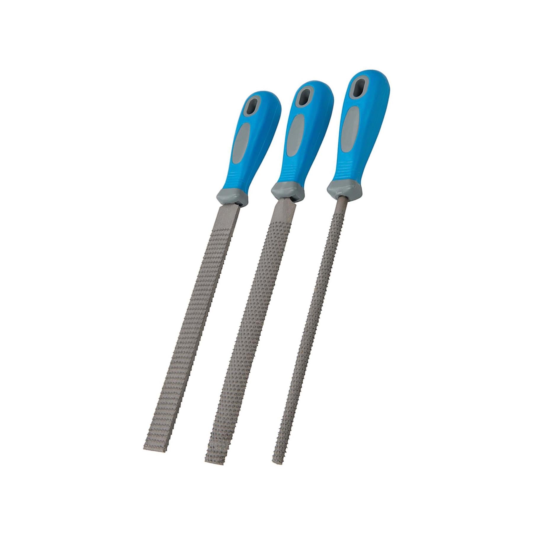 3Pce Wood Rasp Set File Wood Carving Shaping Woodwork Carpentry Soft Grip