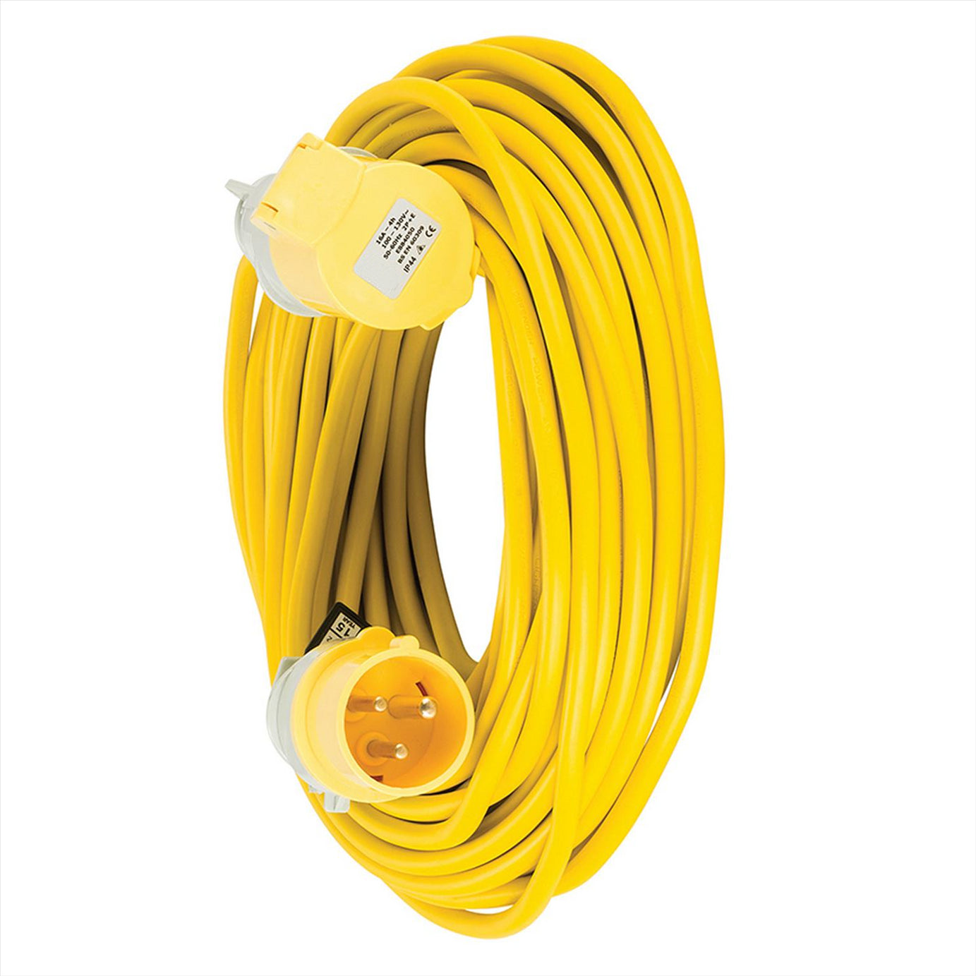 Defender Extension Lead Yellow 1.5mm2 16A 25m 110V