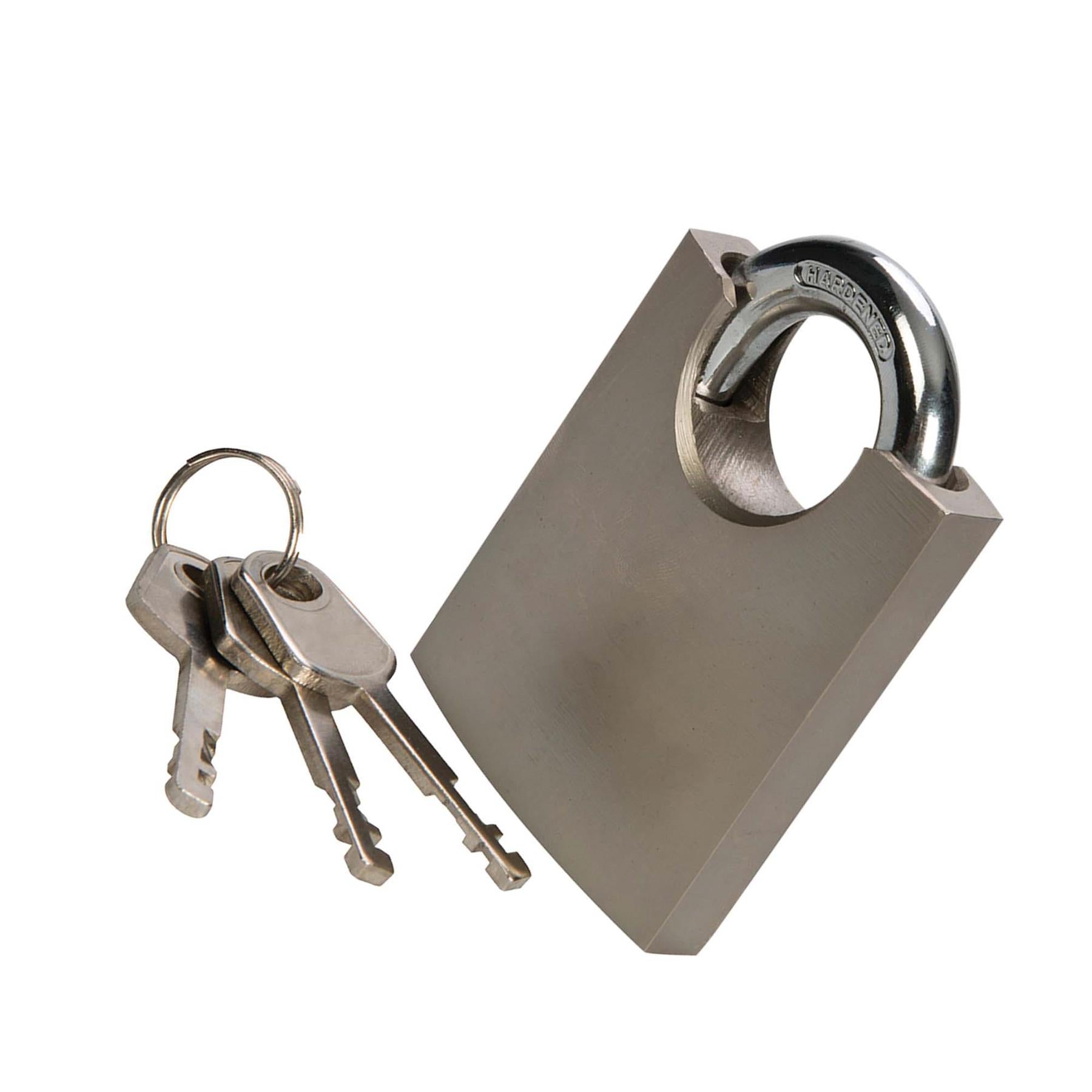 Shrouded Padlock 60mm - Security Safety Burglar Chrome-Plated Steel Body Shackle